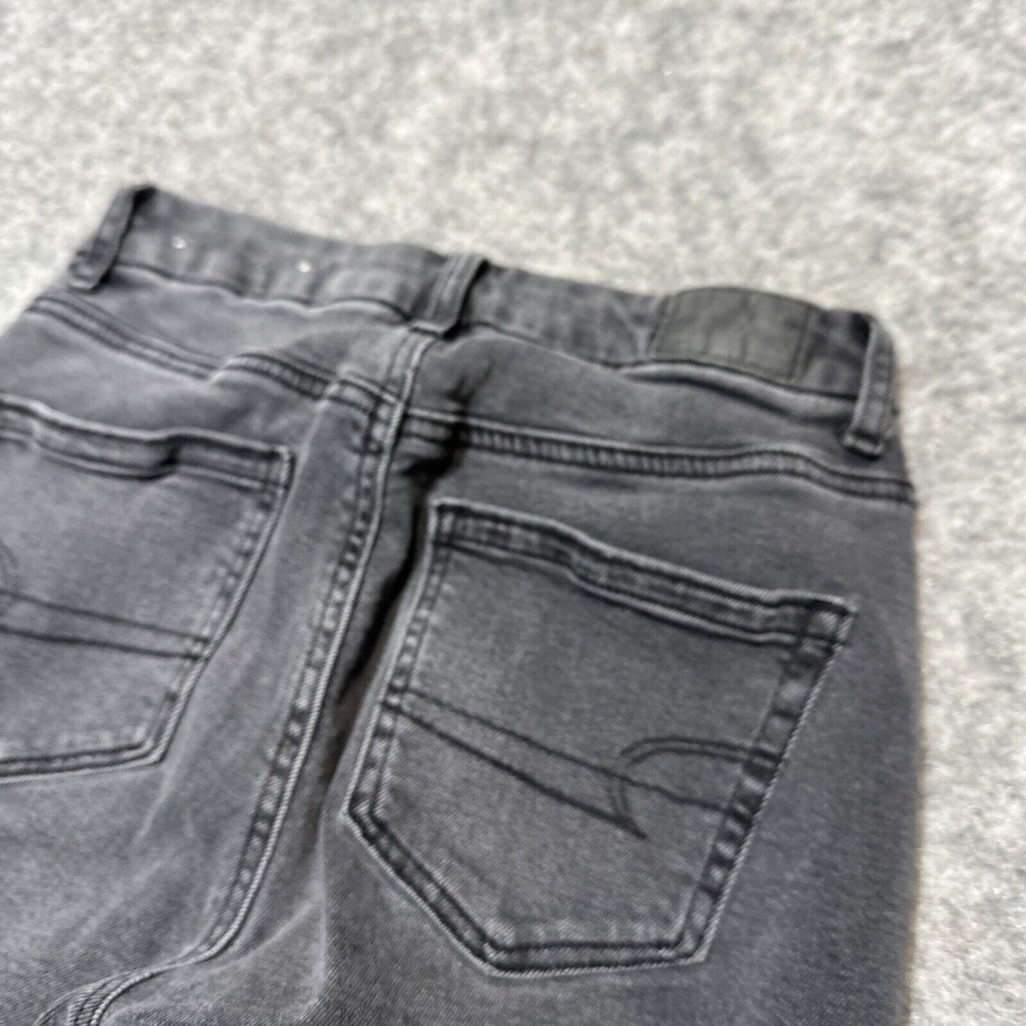 American Eagle Stretch Women's Curvy Mom Jeans Size 00 Black Dark Wash Denim