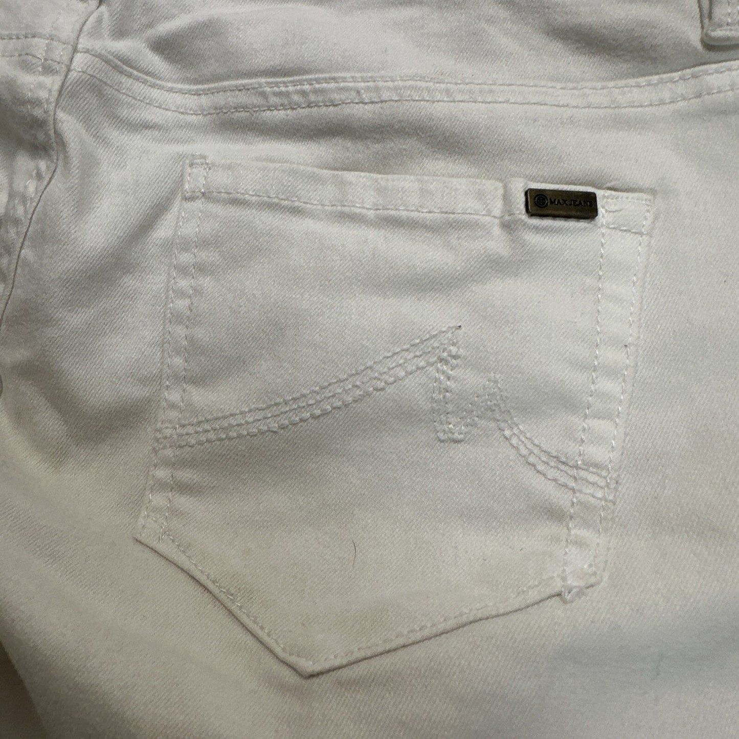 Max Jeans Women's Size 12 White Crop Denim Mid Rise Cuffed Stretch Jeans