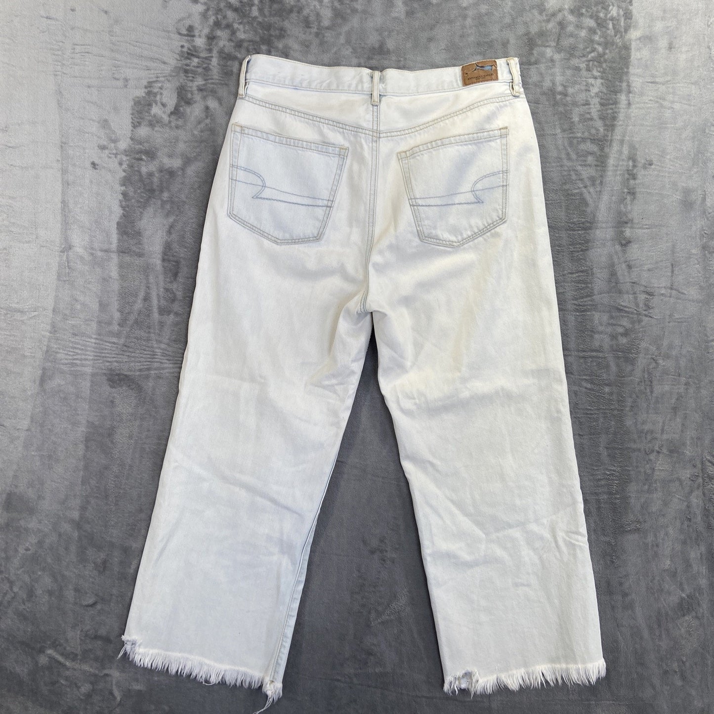 American Eagle Wide Leg Crop Jeans Women's Size 10 R Blue Denim