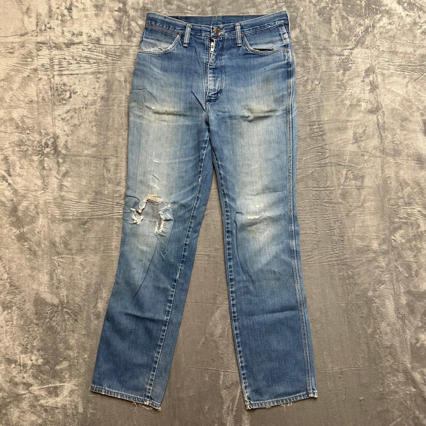 Wrangler Distressed Straight Jeans Mens Size 32 Blue