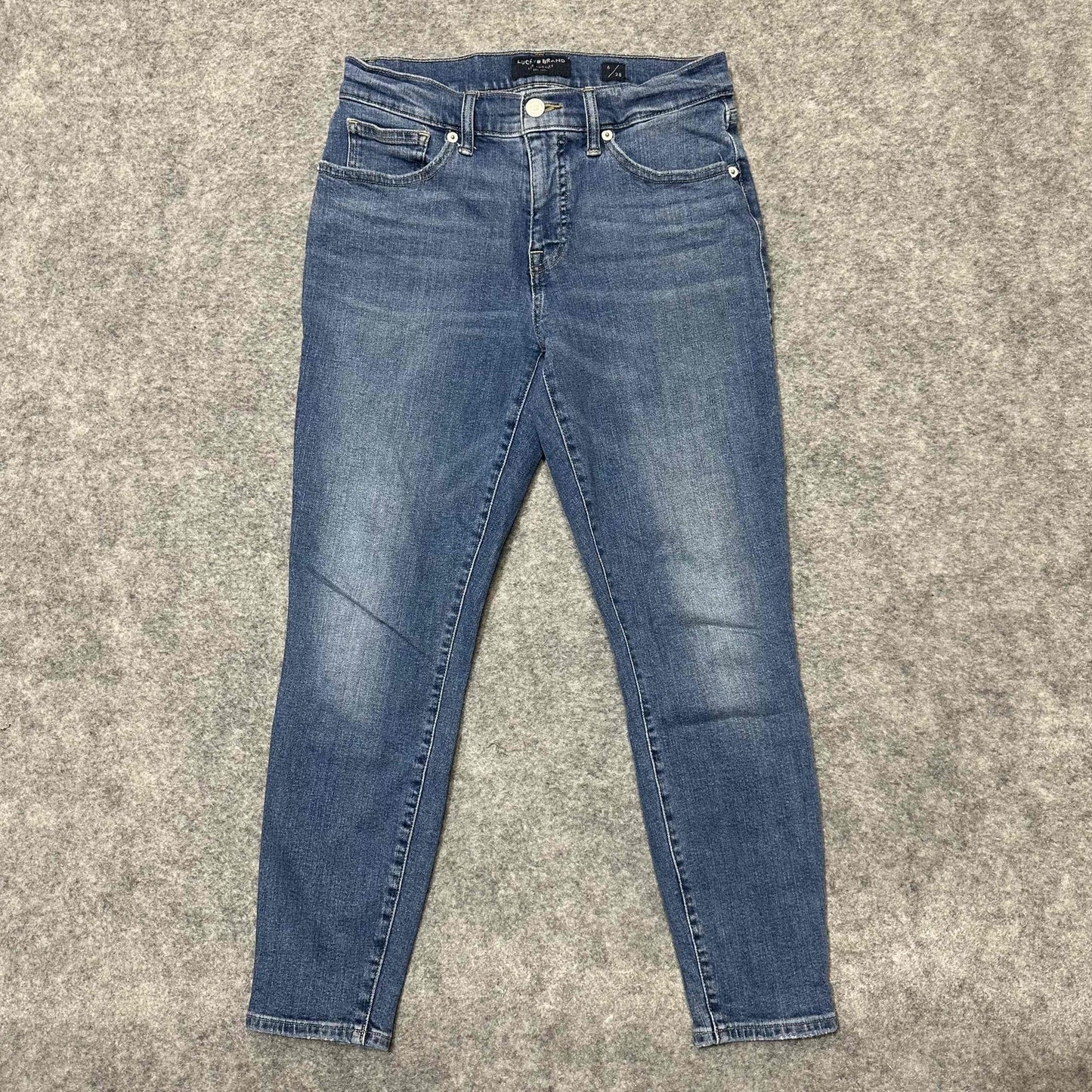 Lucky Brand Women's Ava Mid Rise Crop Skinny Jeans Size 6/28 Blue Medium Wash
