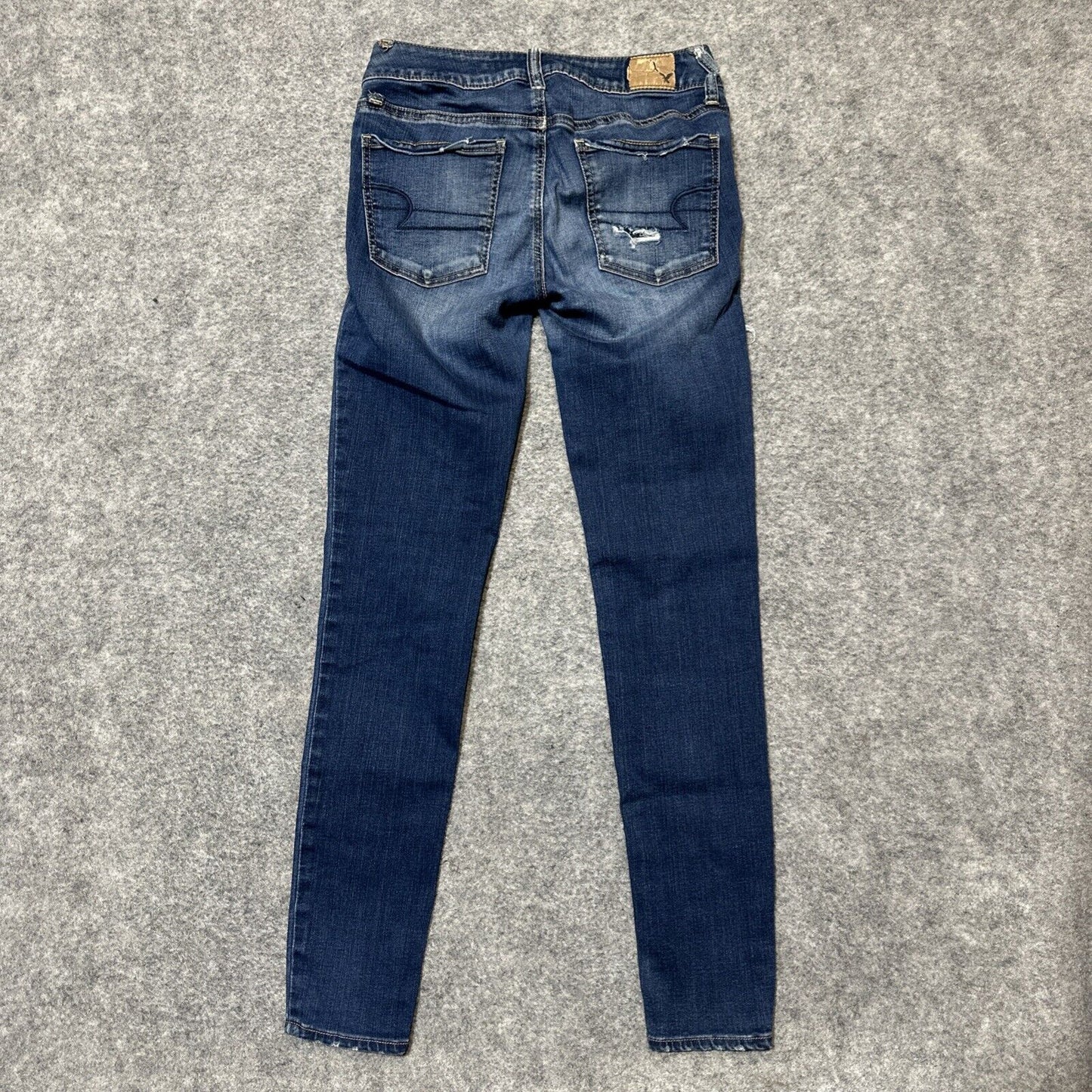 American Eagle Distressed Super Super Stretch Jegging Women's 2R Dark Blue Denim