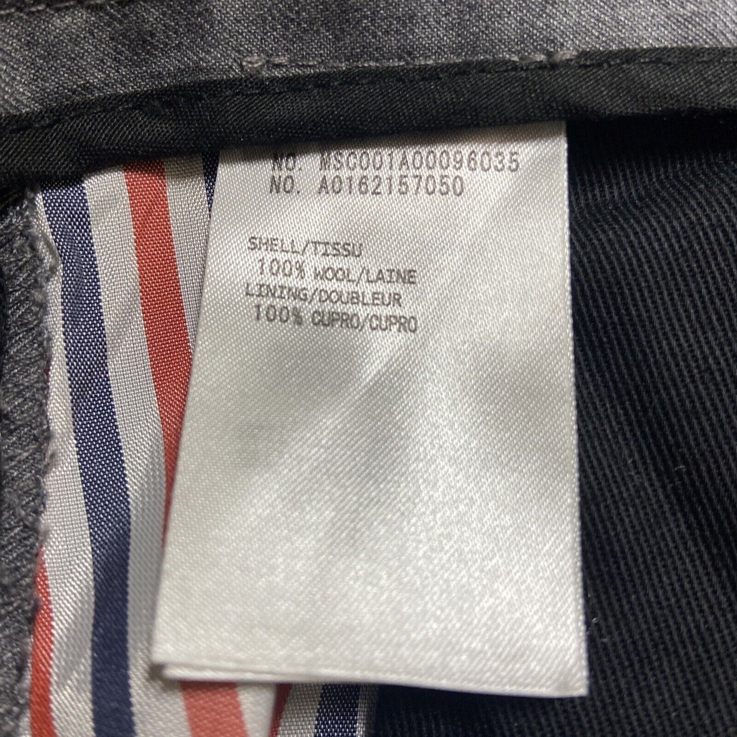 Thom Browne Wool Dress Pants Women's Size 0 Gray Cupro Lined Cuffed Pants
