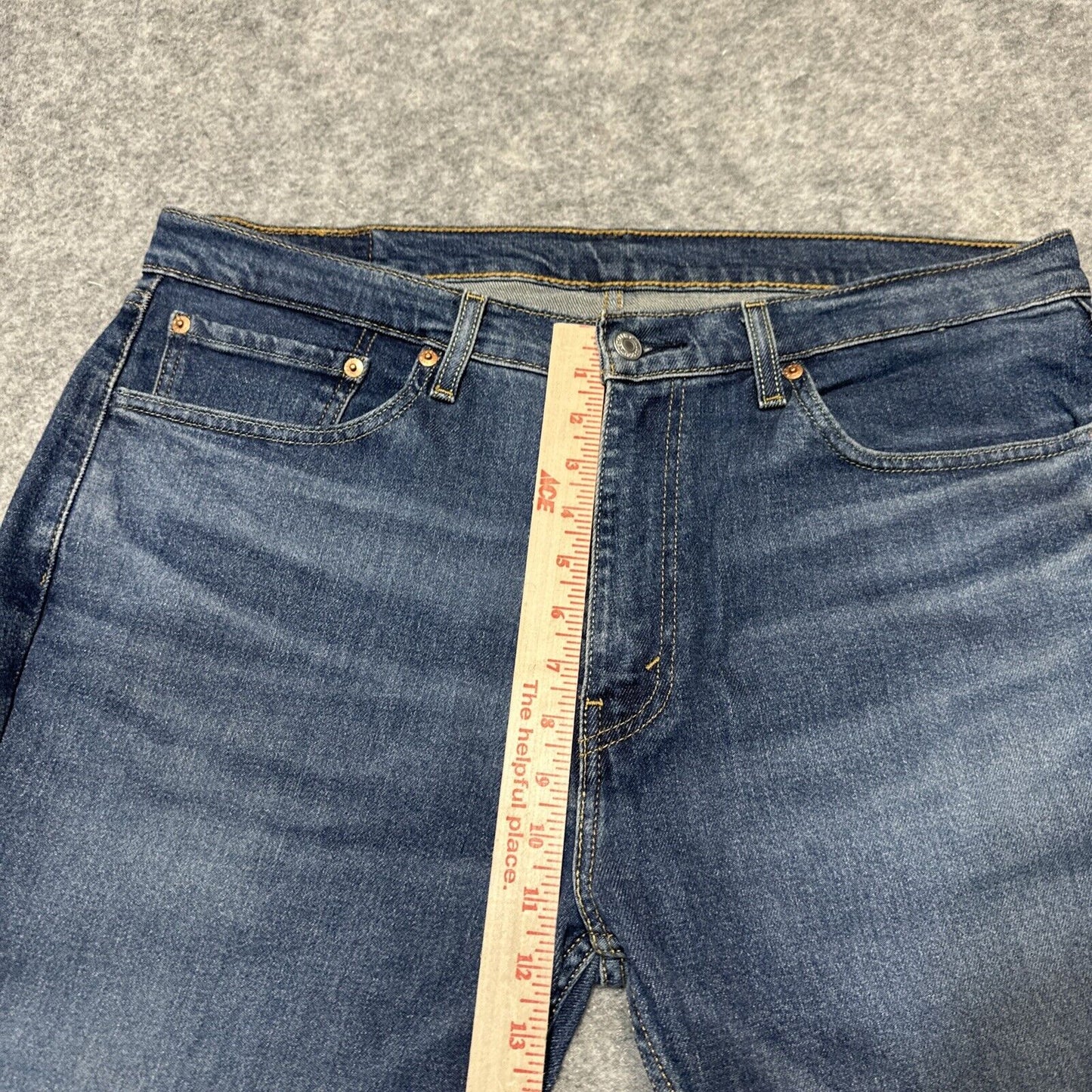 Levi's 505 Regular Fit Men's Cropped Jeans Size 36x32 Blue Dark Wash Denim