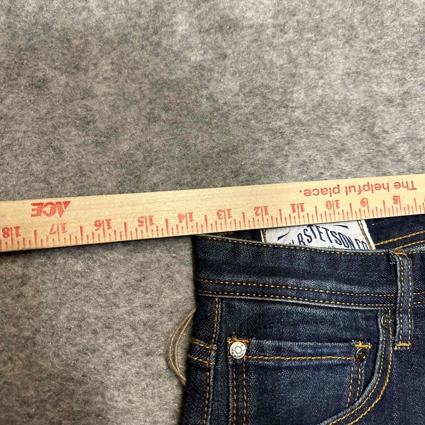 New John B. Stetson Co. Men's Slim Straight Jeans Size 28x32 Blue Dark Denim