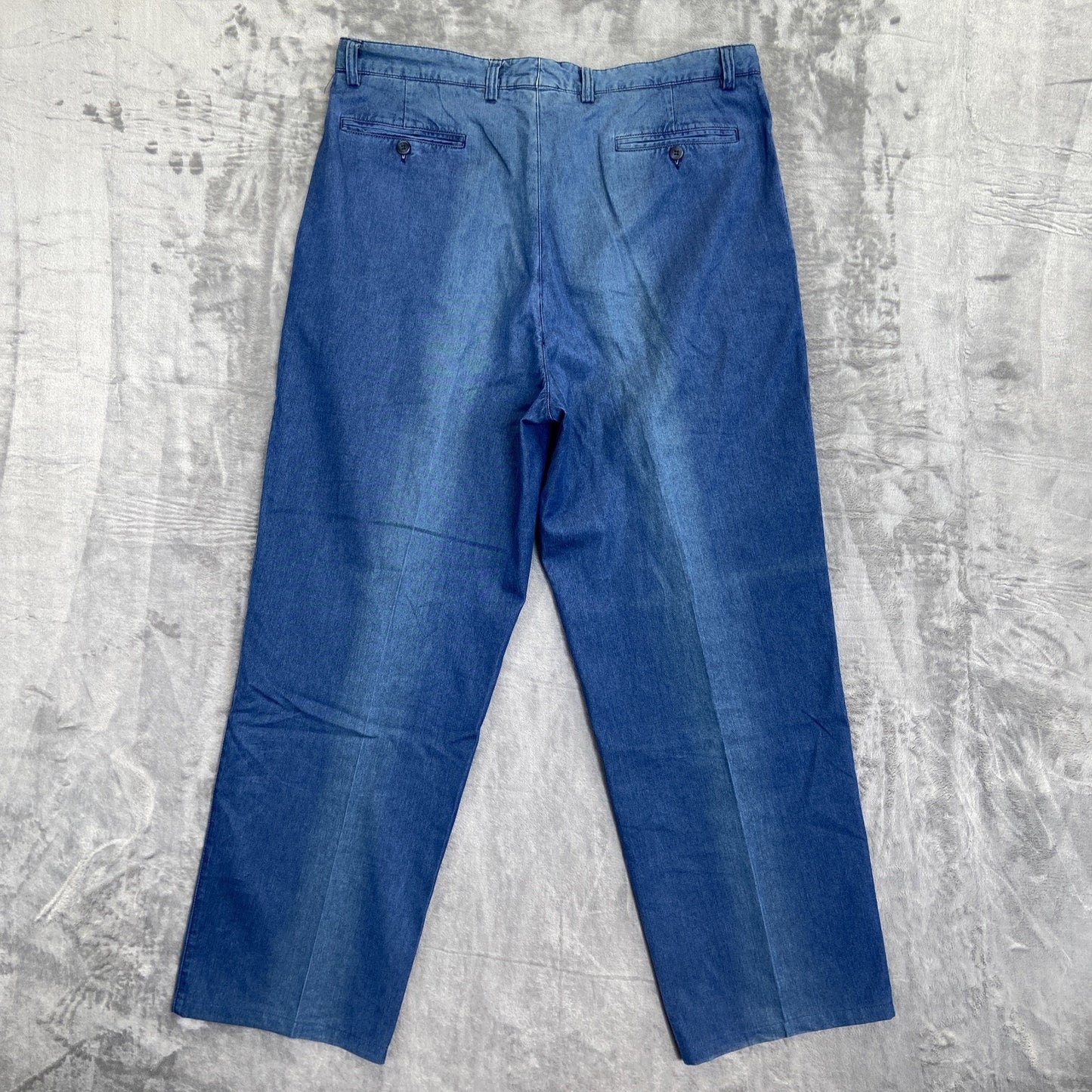 Vintage Zanella Pleated Straight Jeans Men's Size 36 Blue Denim