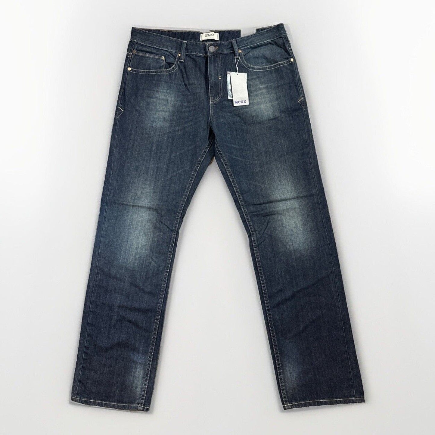 New Mexx Regular Straight Leg Jeans Men's Size 36x34 Dark Blue Denim
