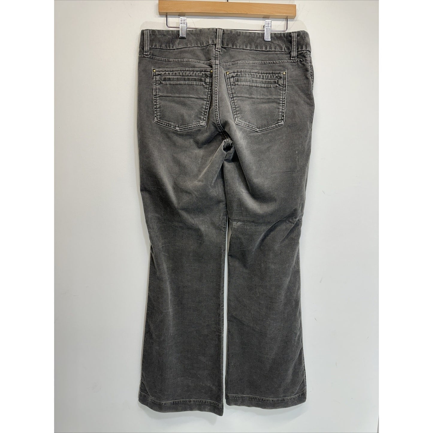 Eddie Bauer Pants Women's Size 10 Gray Corduroy Flare Stretch Dark Casual