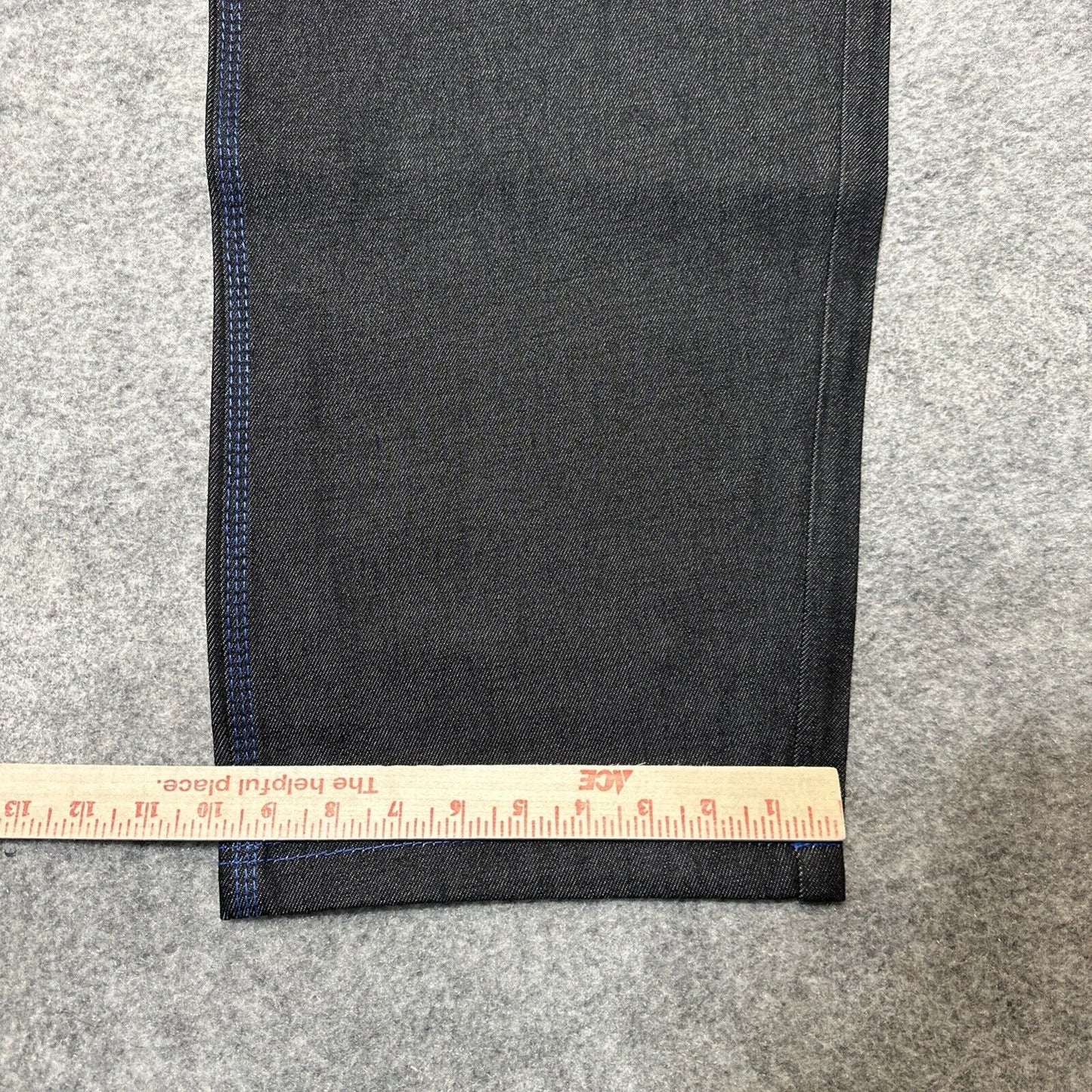 Vintage New RISK Relaxed Straight Jeans Men's Size 34 Black Blue Stitch Denim