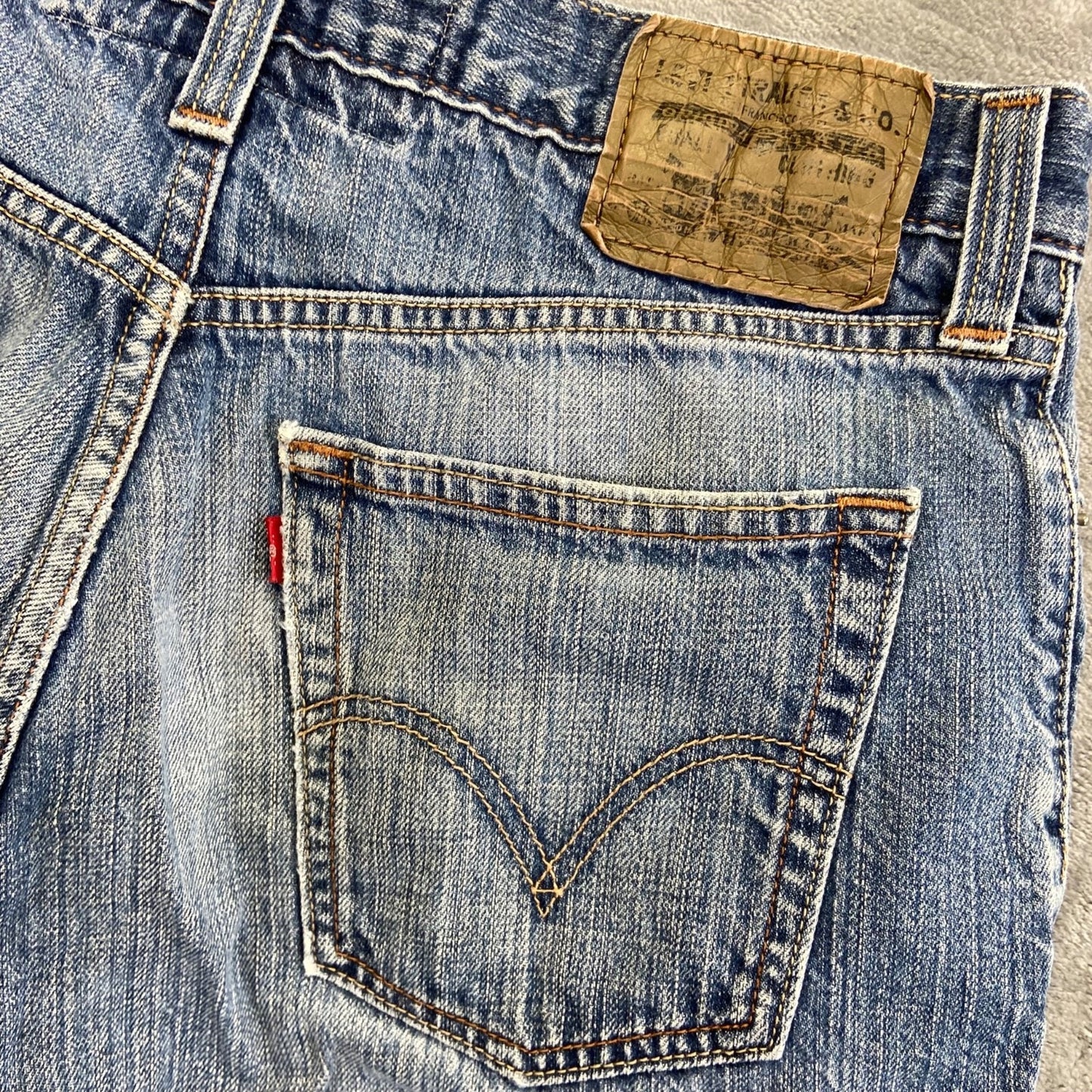 Vintage Levi's Men's 514 Slim Straight Cutoff Denim Shorts 33 Blue Jorts