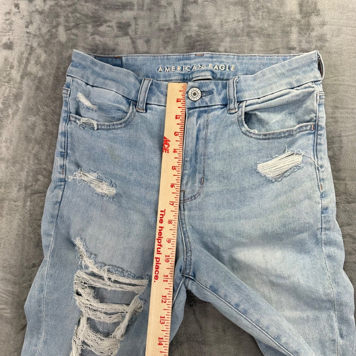 American Eagle Women's Stretch Curvy High Rise Jegging Women's 8 Reg Light Blue