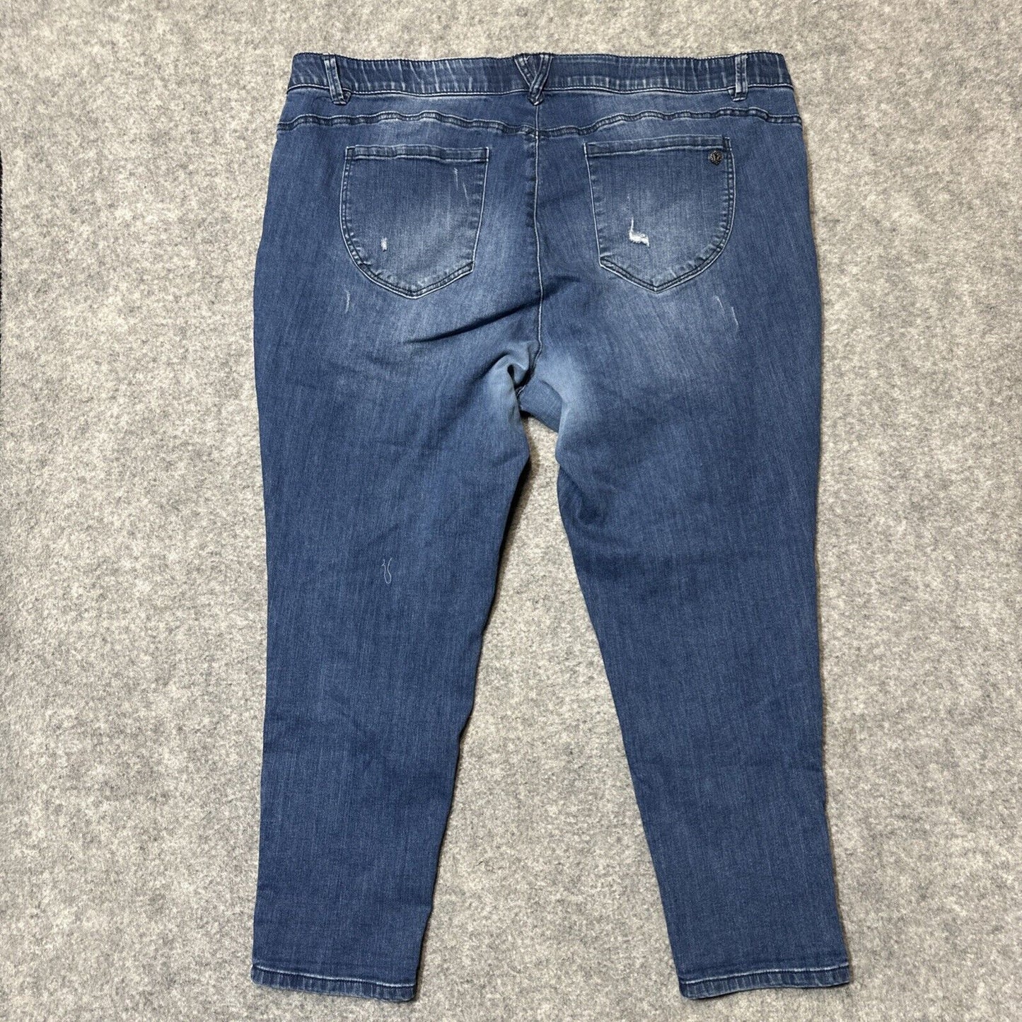 Democracy Distressed AB Technology Skinny Jeans Women's Size 24W Dark Blue Denim
