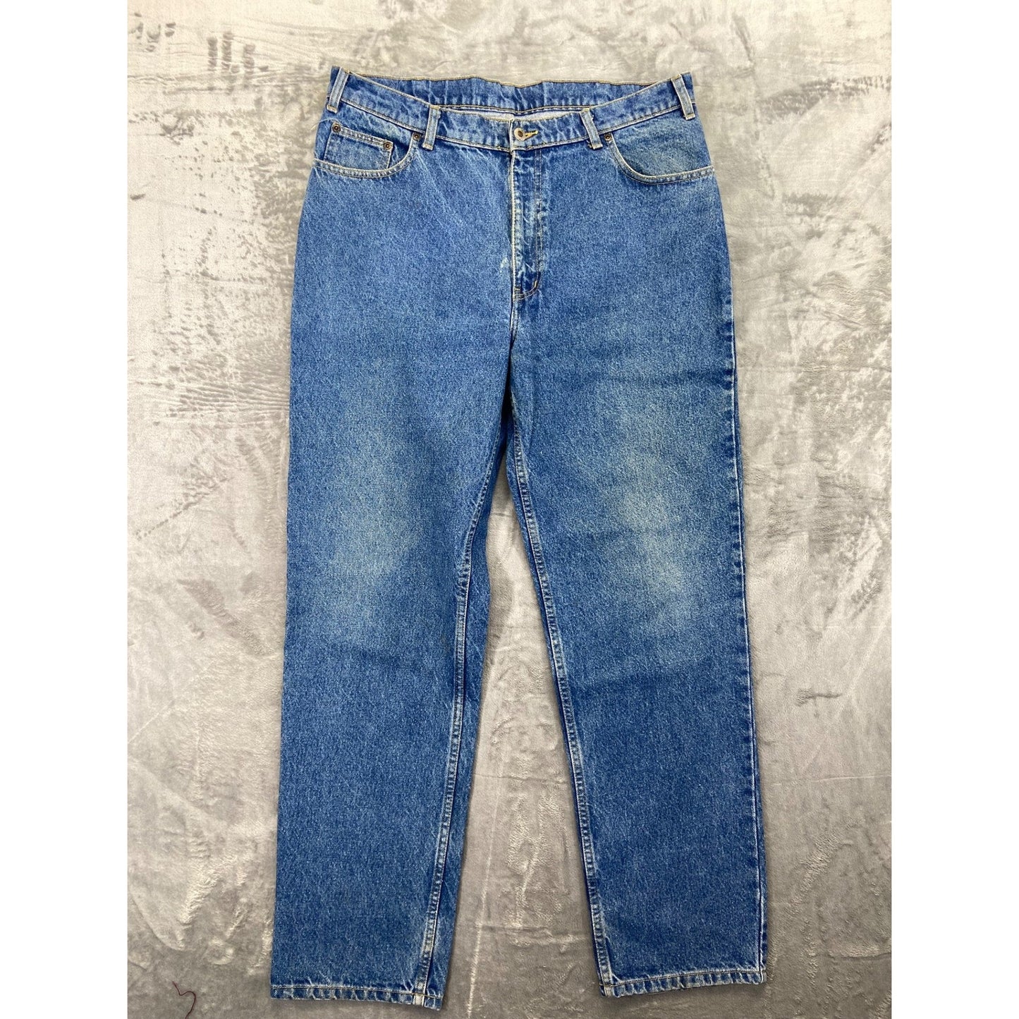 Vintage Savane Men's Straight Jeans 38x32 Blue Denim