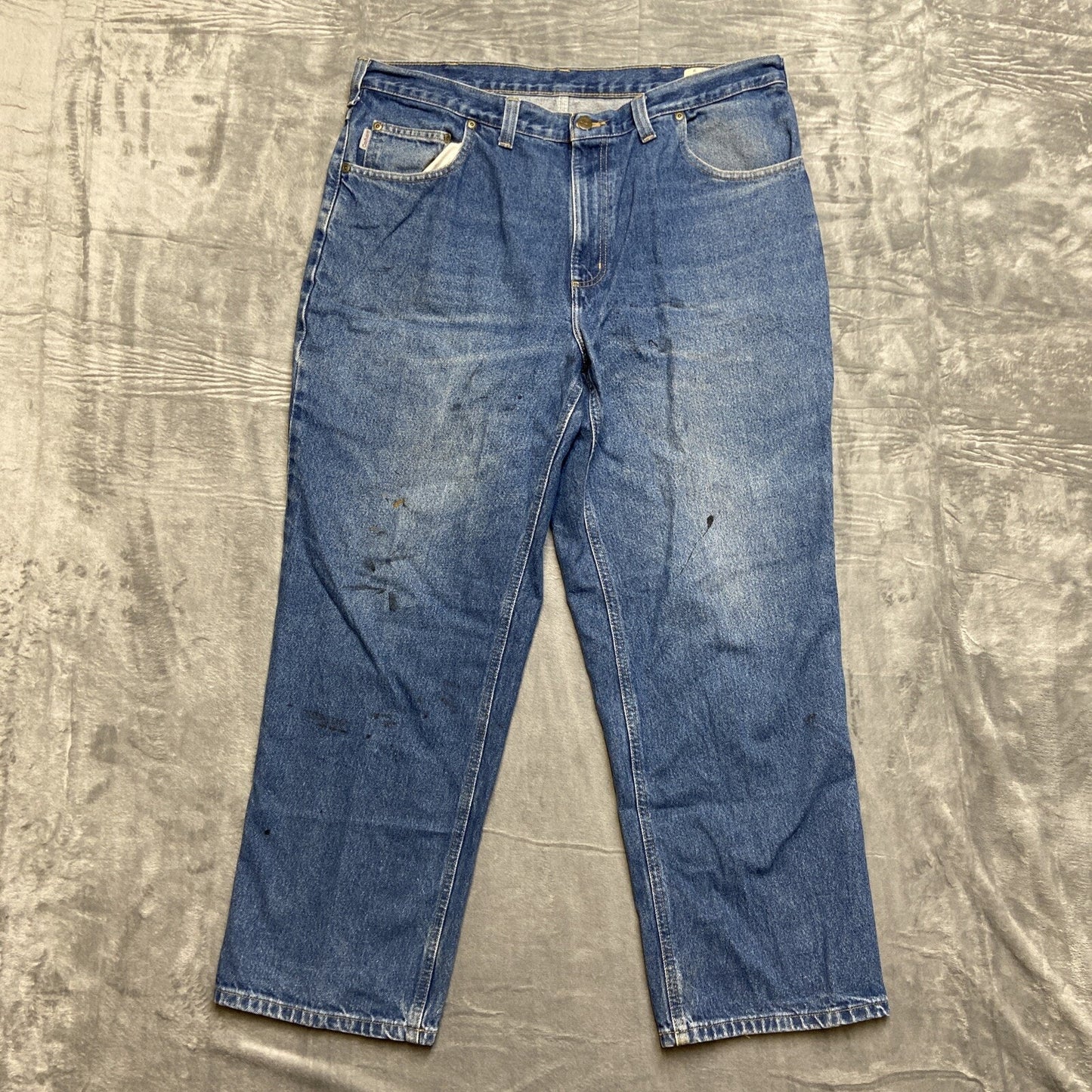 Lot of 2 Carhartt Relaxed Fit Work Jeans Men's 38x30 Blue Grade A/B Wholesale