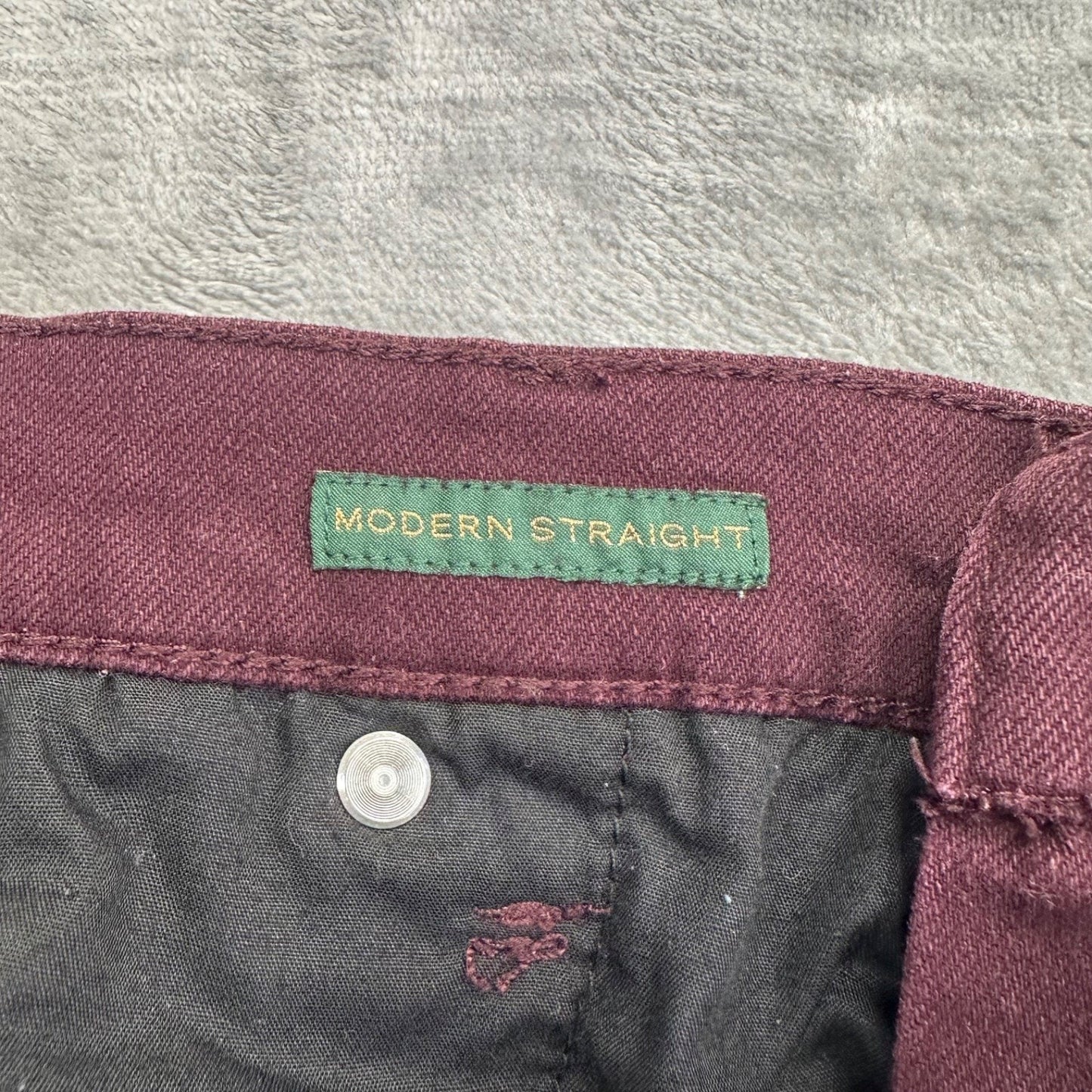 Lauren Ralph Lauren Women's Modern Straight Jeans 12P Burgundy