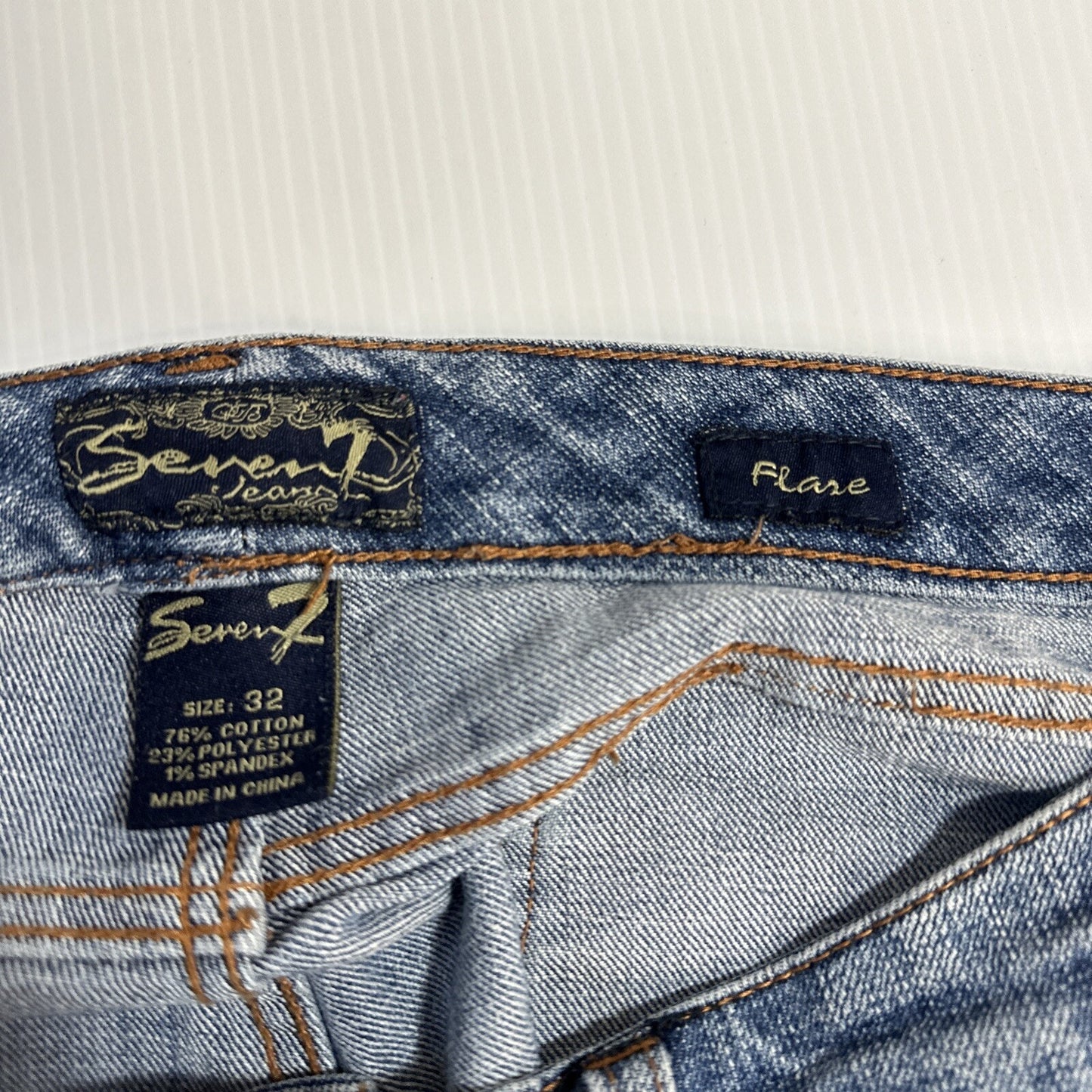 Seven 7 Flared Jeans Women's Size 32 Blue Medium Wash Denim