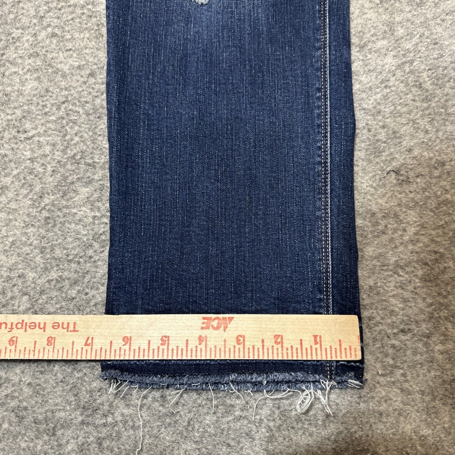 White House Black Market Distressed Slim Crop Jeans Women's Sz 8 Dark Blue Denim