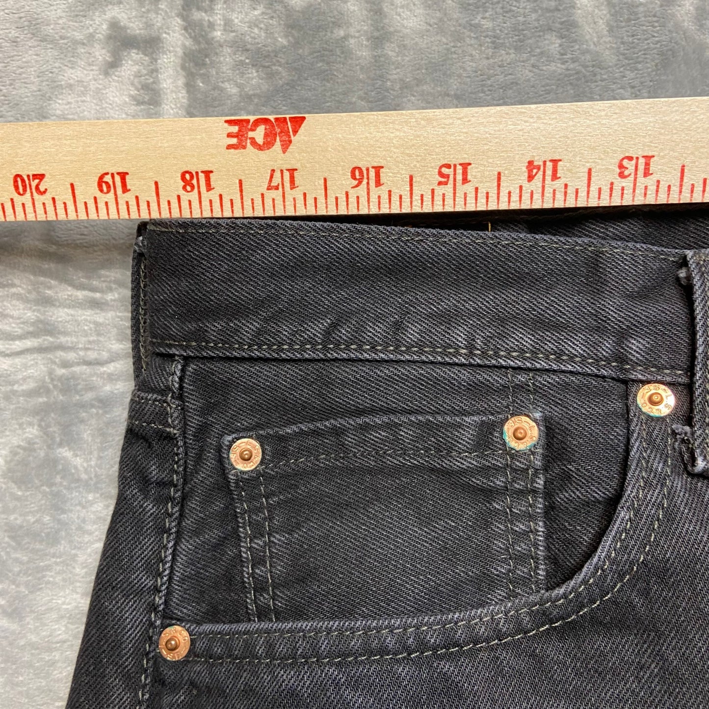 Levi's 501 Straight Jeans Men's Size 38x30 Black Button-Fly Denim