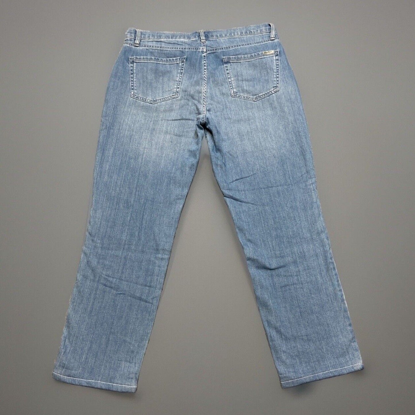 Eddie Bauer Flannel Lined Boyfriend Mid Rise Straight Jeans Women's Sz 10P Blue