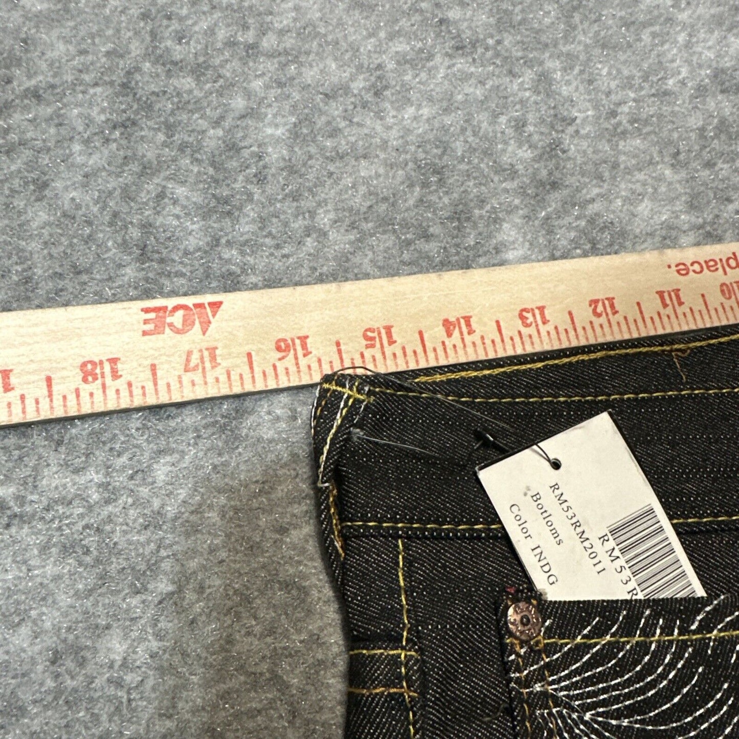 New Red Monkey Company Martin Ksohoh Baggy Wave Jeans Mens 32 Dark Blue Denim