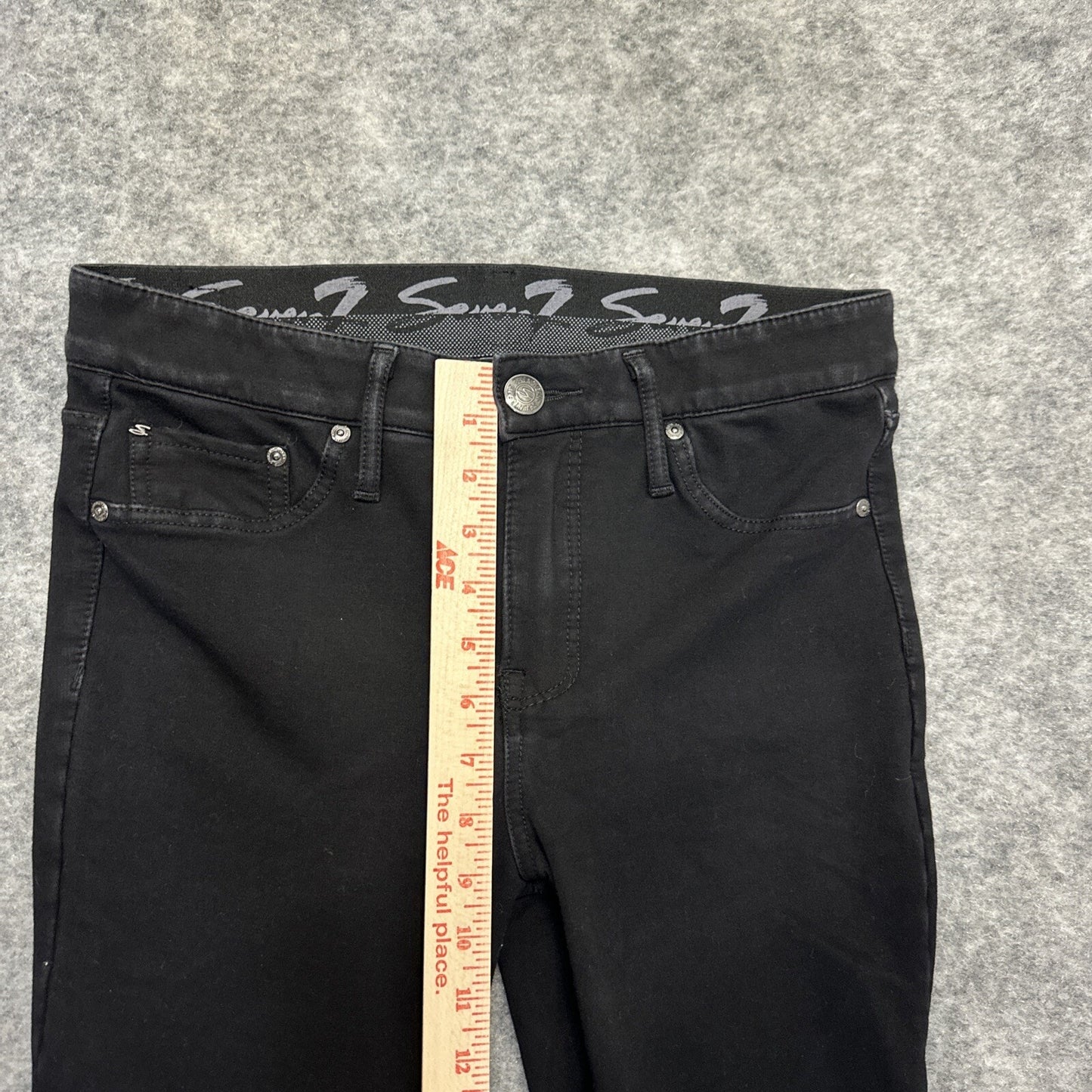 Seven 7 Brooks Knit Denim Leggings Women's Size 4 Black Stretch Denim Pants