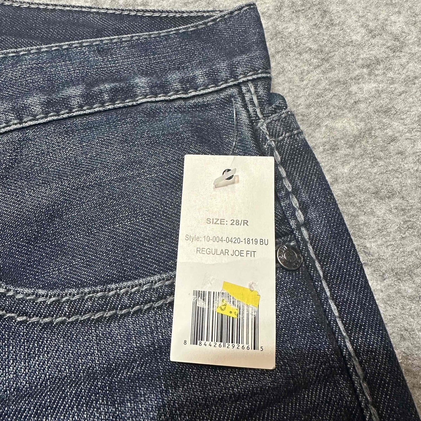 New Tin Haul Men's Regular Joe Fit Jeans Size 28 R Blue Dark Wash Denim