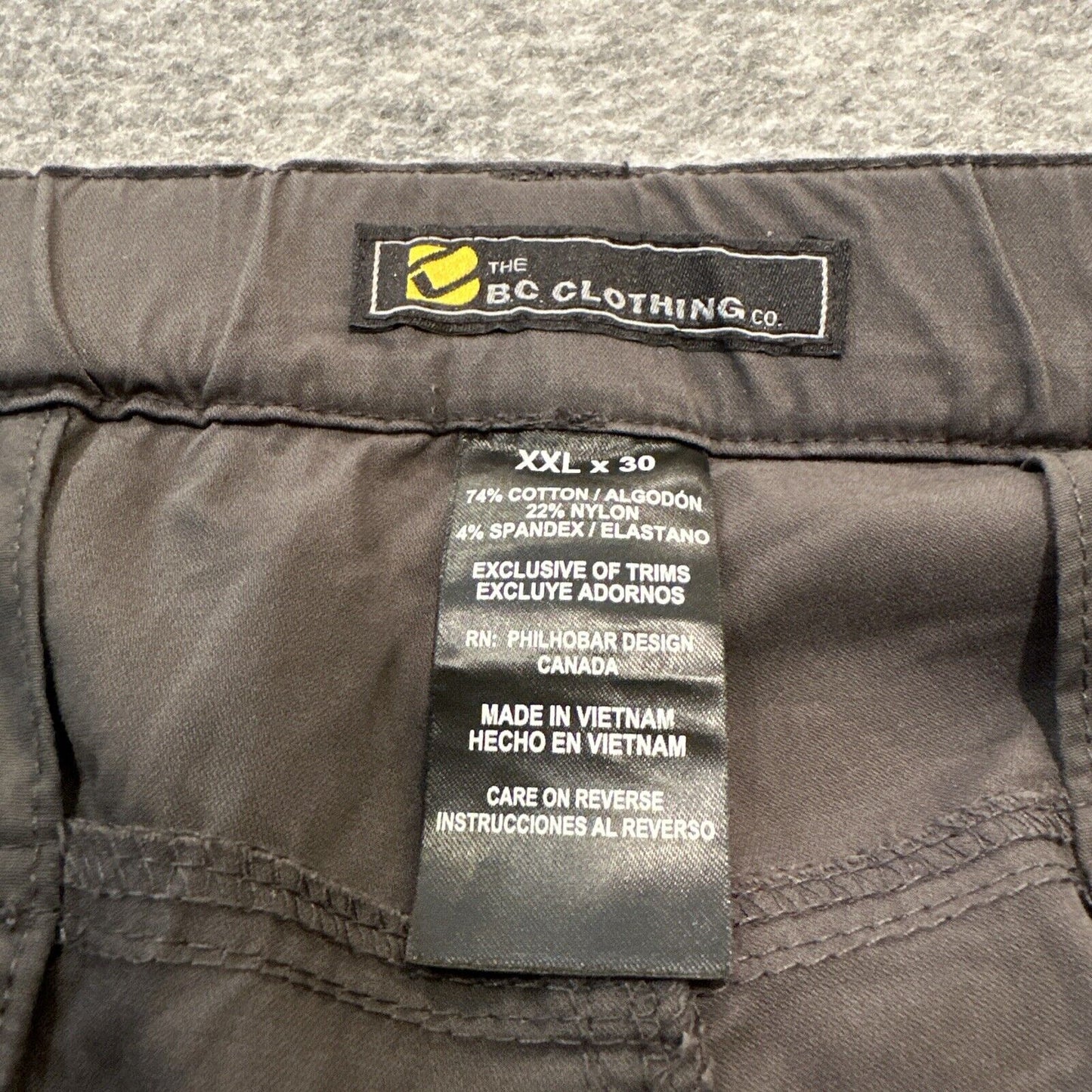 The BC Clothing Co. Men's Reversible Hiking Cargo Pants Size 30 Brown Dark