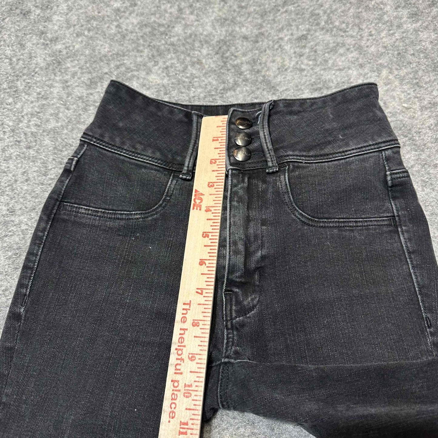 American Eagle Women's Super Hi Rise Skinny Fit Jegging Size 00R Black Denim