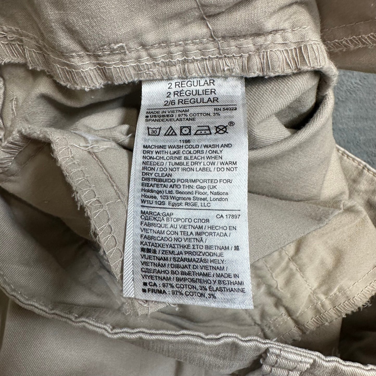 Gap Slim Chino Pants Women's Sz 2 Beige