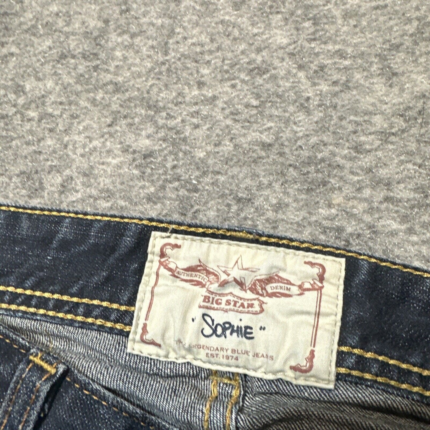 Big Star Sophie Distressed Bootcut Jeans Women's Size 28R Dark Blue Denim