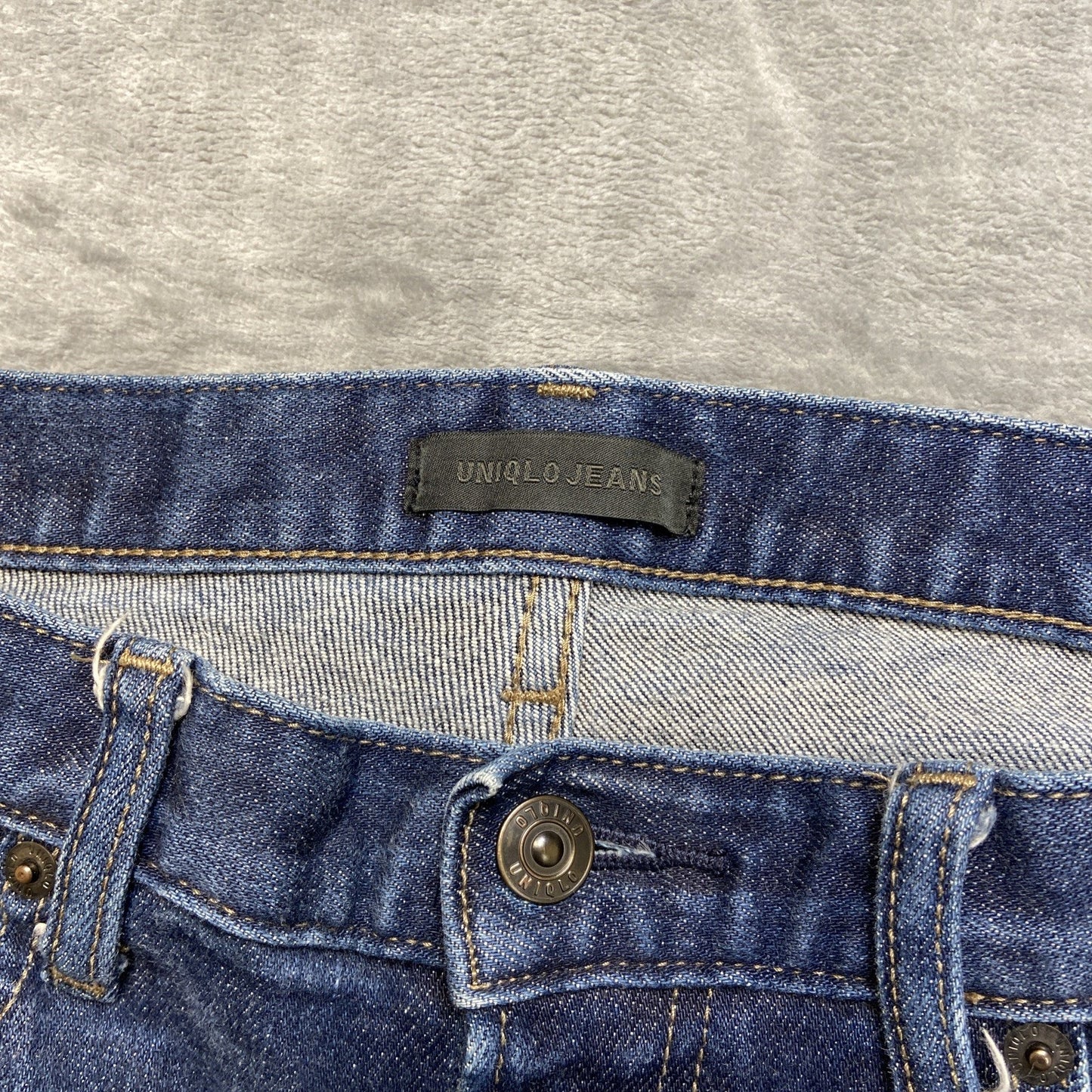 Uniqlo Kaihara Selvedge Slim Straight Jeans Women's Size 28 Dark Blue