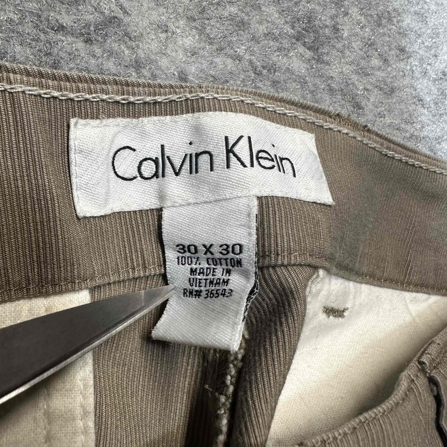 Calvin Klein Men's Chino Trousers Size 30x30 Brown Khaki Medium Wash Pants