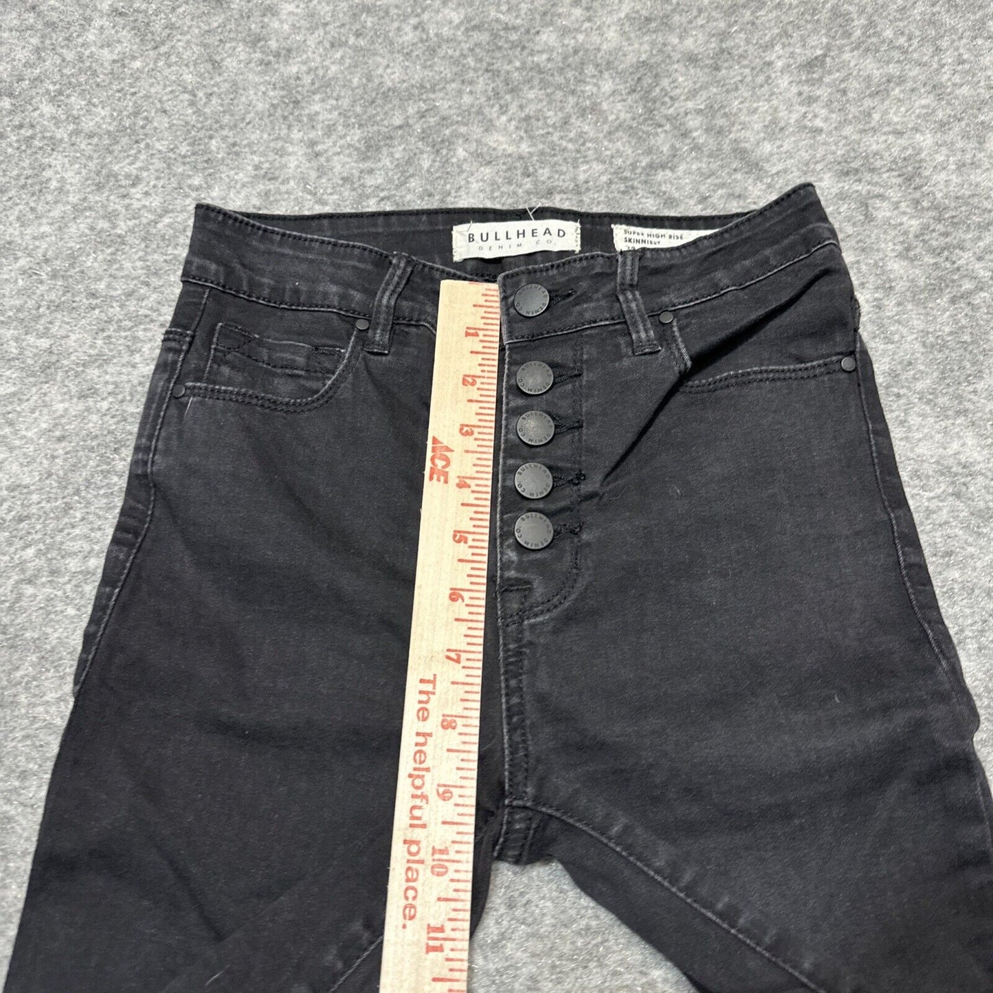 Bullhead Super High Rise Skinniest Women's Skinny Jeans Size 24 Black Dark Denim