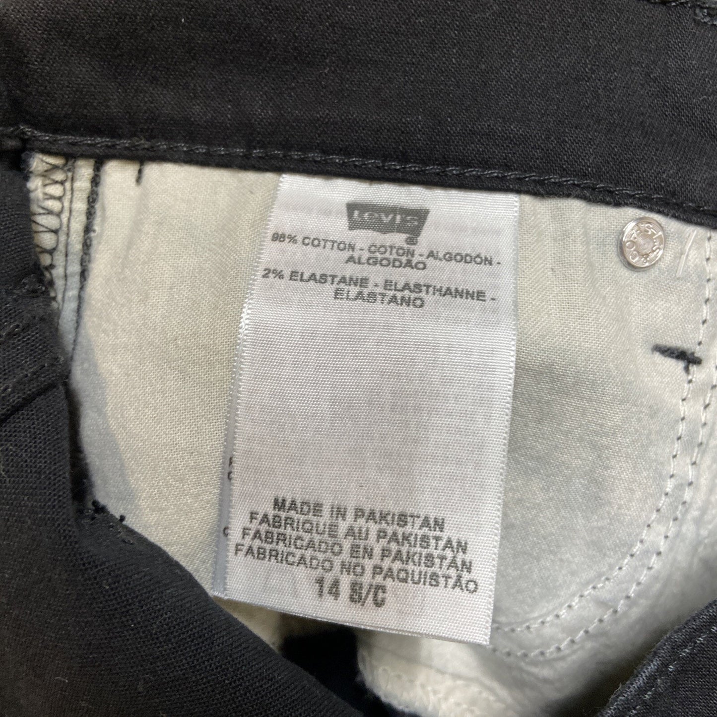 New Levi’s 512 Bootcut Perfectly Slimming Embroidered Jeans Women’s 14 S Black