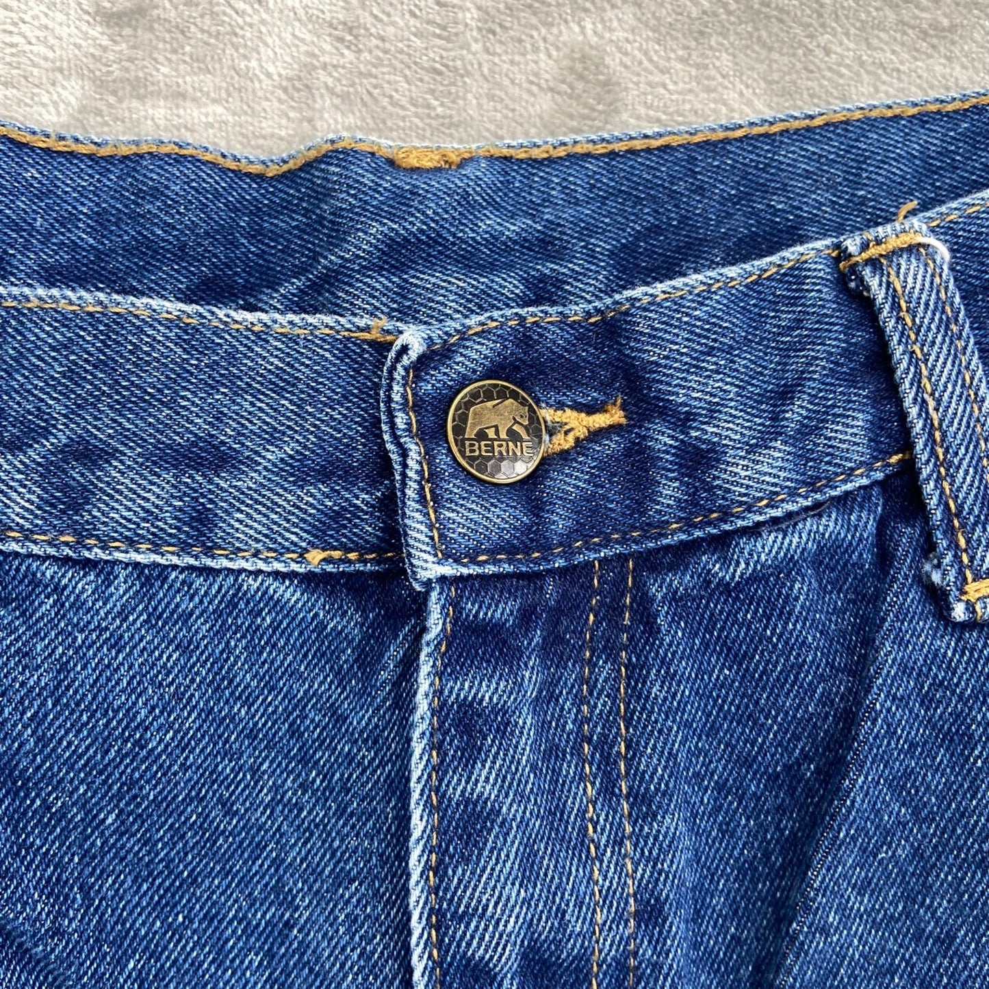 Berne Men's Straight Jeans Size 38x28 Blue Denim