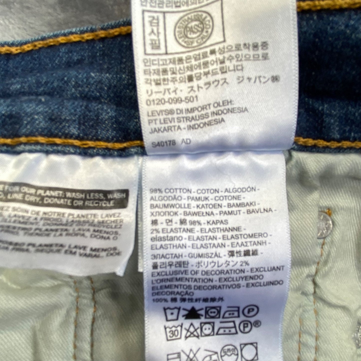 Levi's 510 Skinny Men's Jeans 33x32 Blue Denim Casual