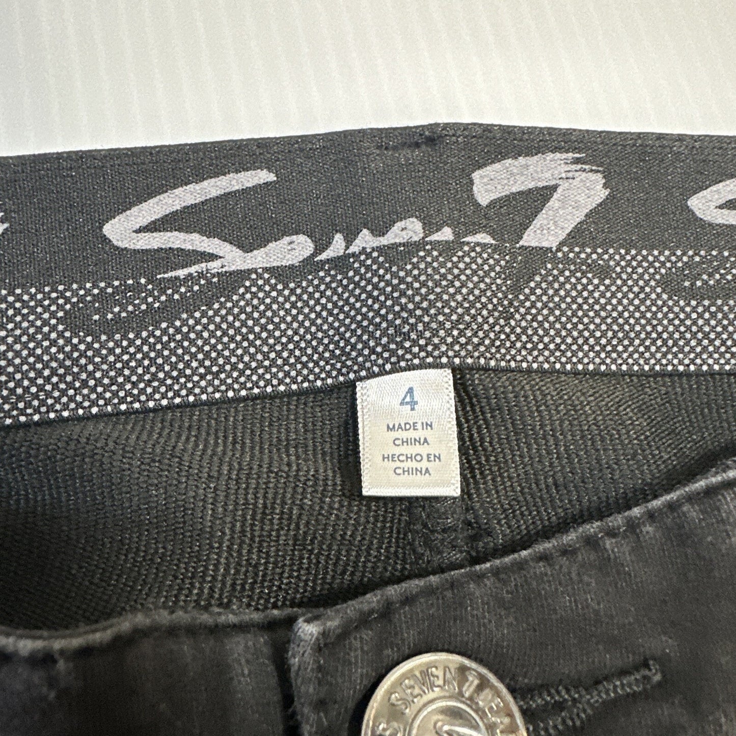 Seven 7 Brooks Knit Denim Leggings Women's Size 4 Black Stretch Denim Pants