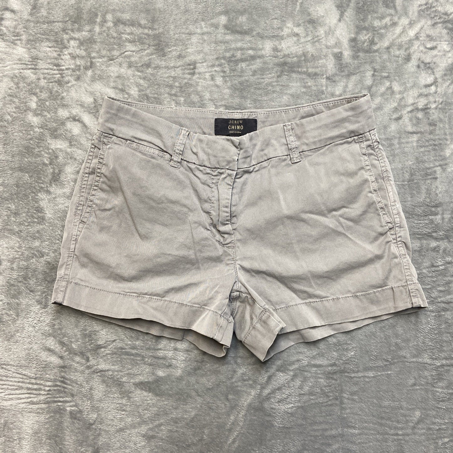 J. Crew Low Rise Chino Shorts Women's Size 00 Gray Classic Khaki