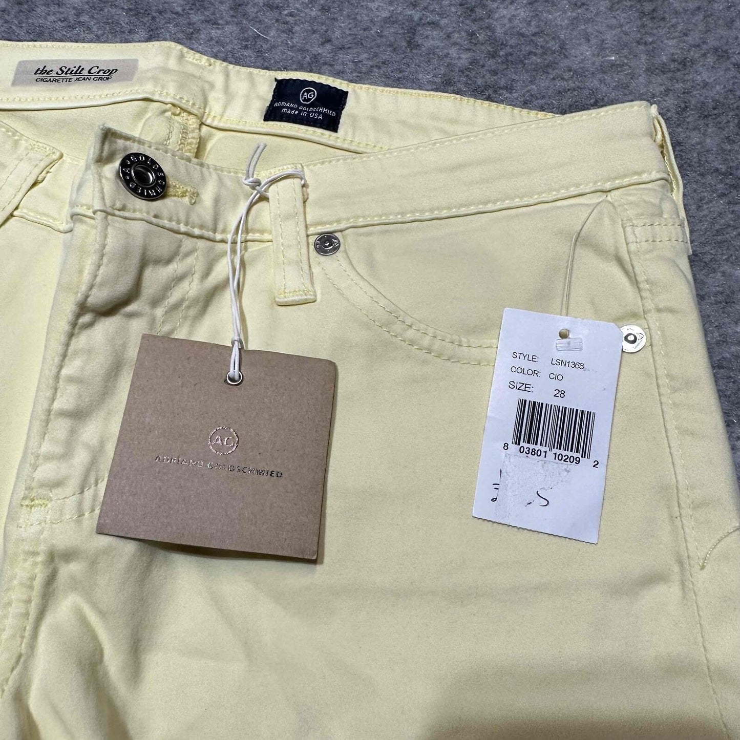 New AG Adriano Goldschmied The Stilt Crop Women's Cigarette Crop Jeans Size 28