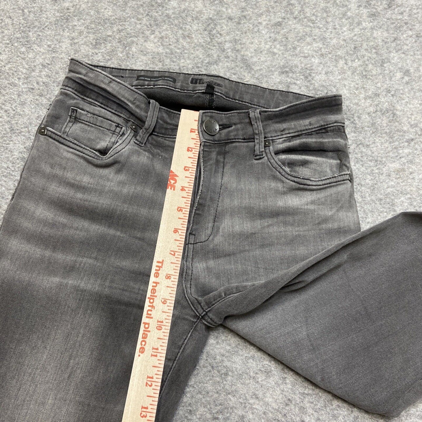 KUT From The Kloth High Rise Toothpick Skinny Jeans Women's Size 6 Gray Denim
