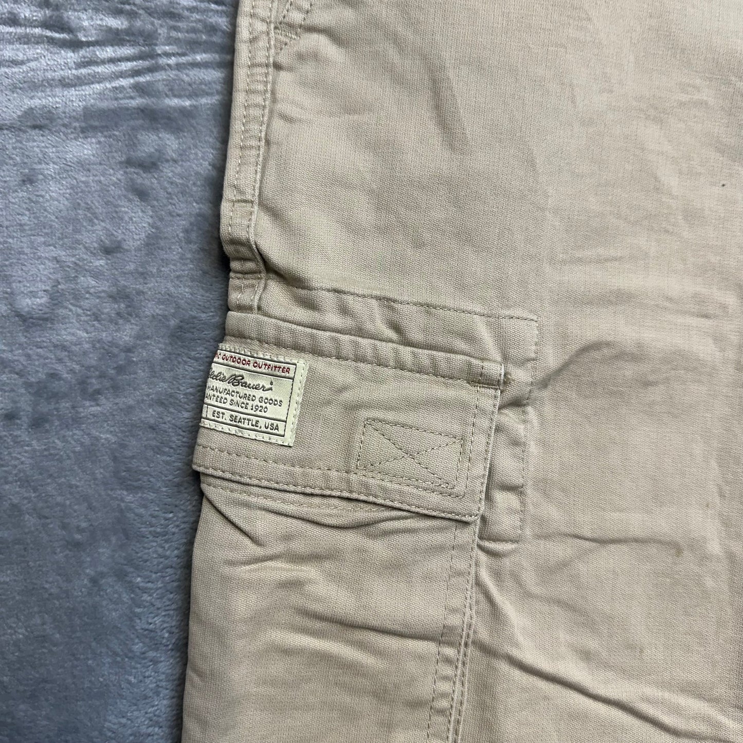 Vintage New Eddie Bauer Cargo Pants Men's Size 36x32 Beige