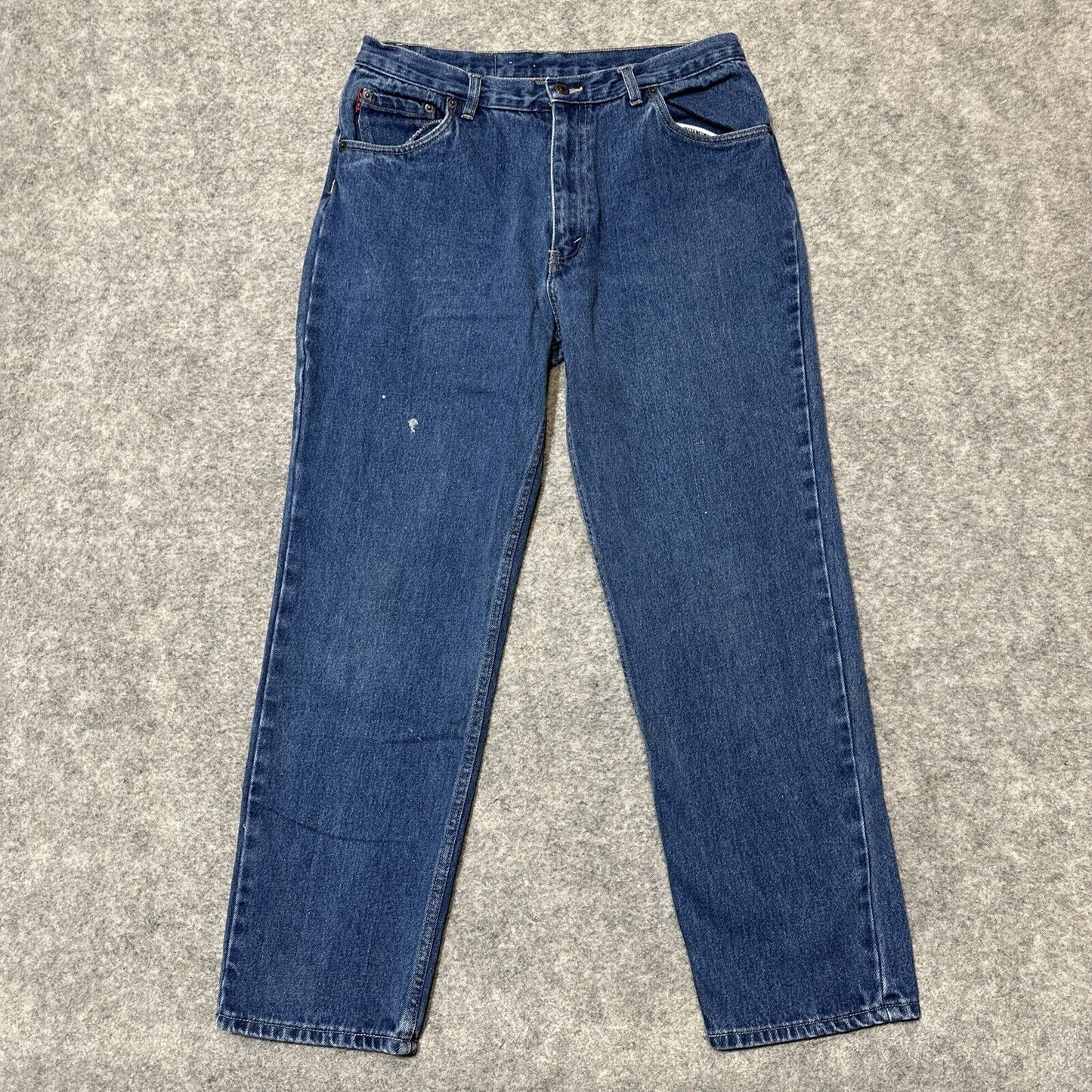 Vintage Bugle Boy Men's Paint Splatter Straight Jeans Size 34S Blue Denim