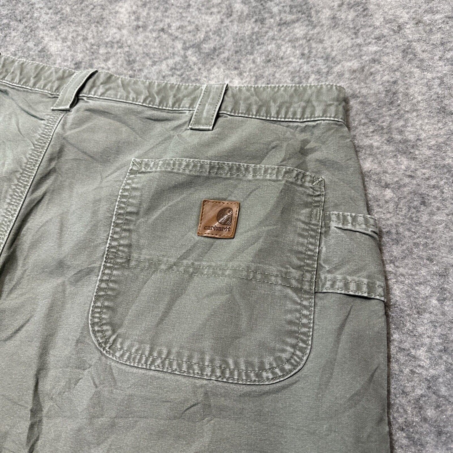 Carhartt Men's Cargo Shorts Size 40 Green Cargo Pocket Work Shorts
