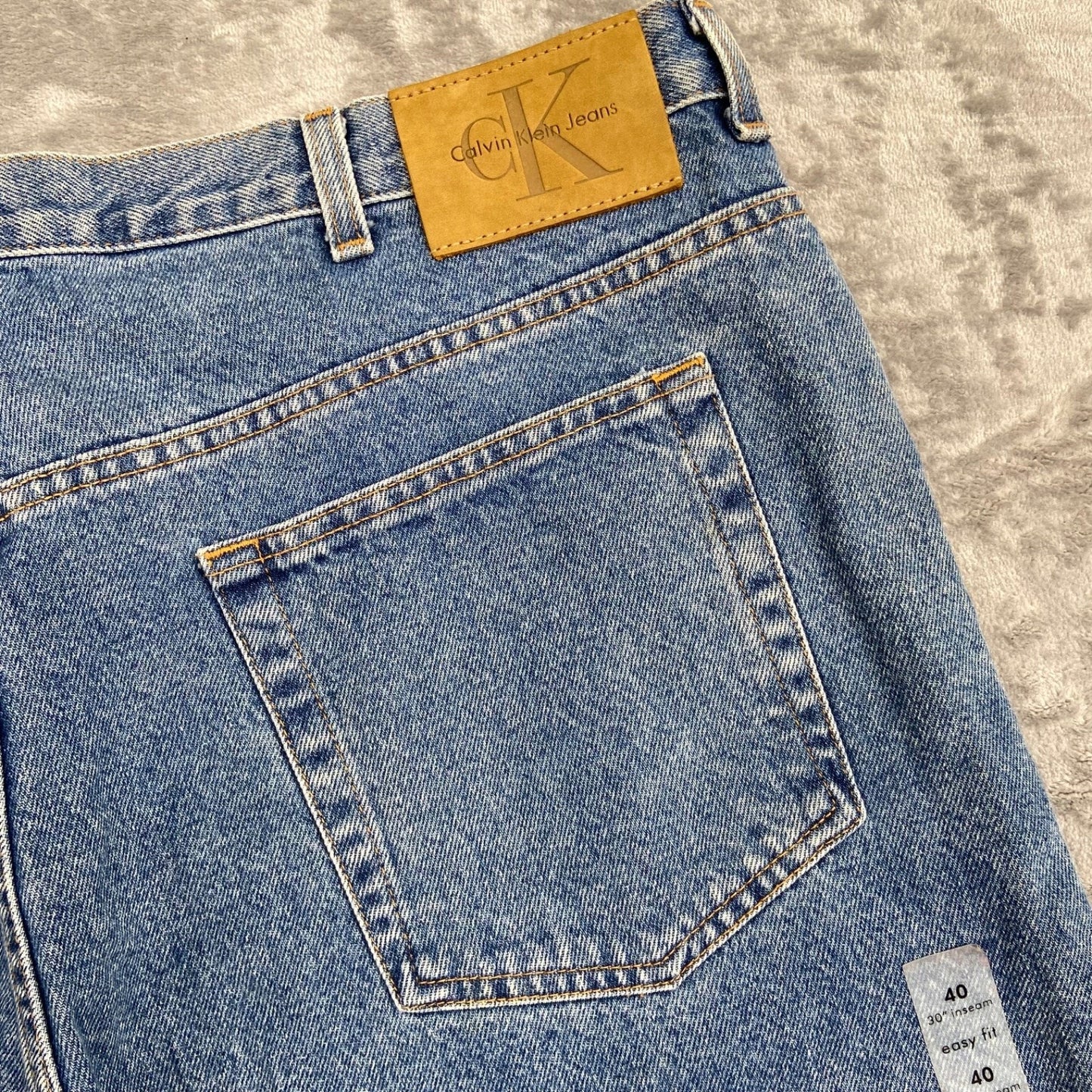 Vintage New Calvin Klein Men's Easy Fit Jeans Size 40x30 Light Blue Denim