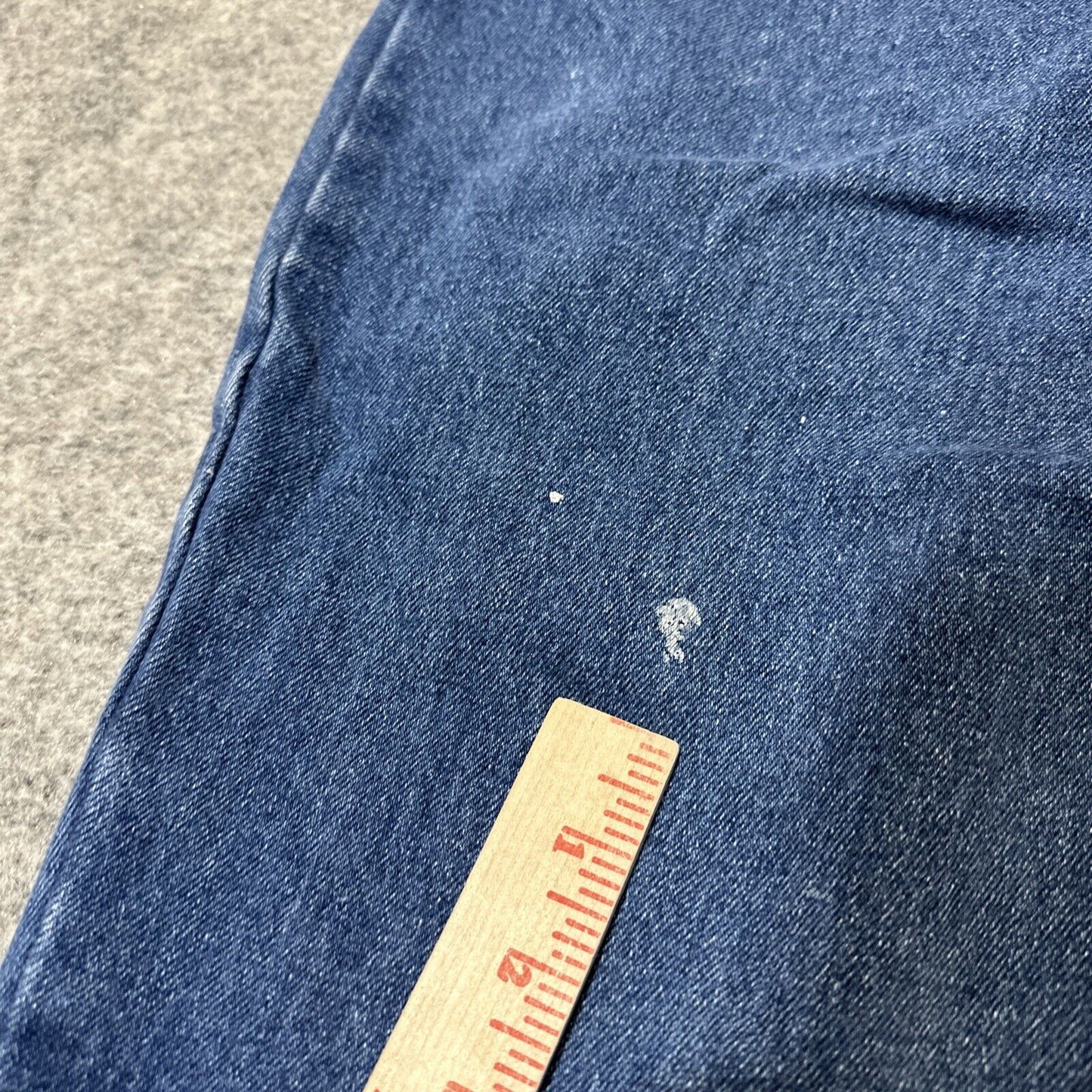 Vintage Bugle Boy Men's Paint Splatter Straight Jeans Size 34S Blue Denim