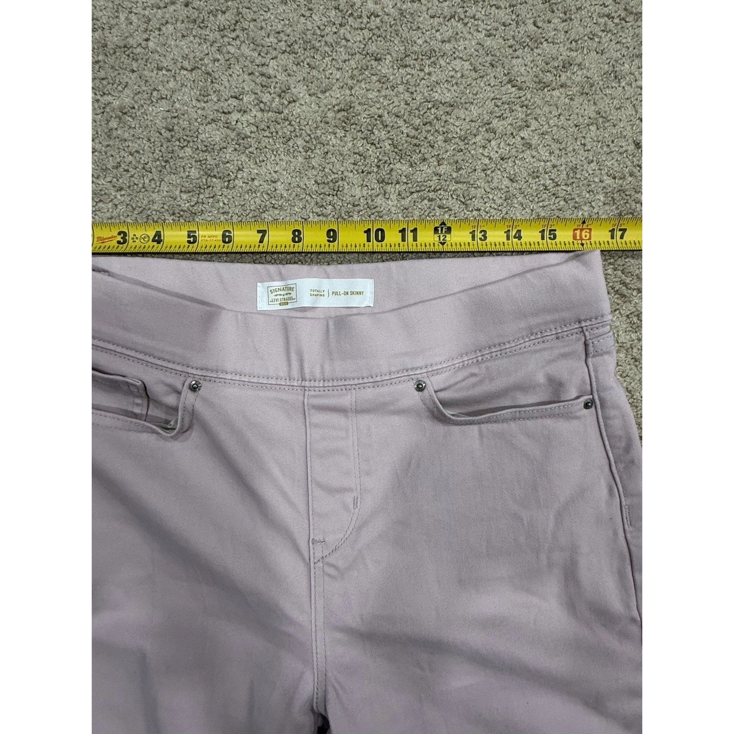 Signature Levi Strauss Gold Women's PINK Pull On Skinny Pants Size 13M W31 L30