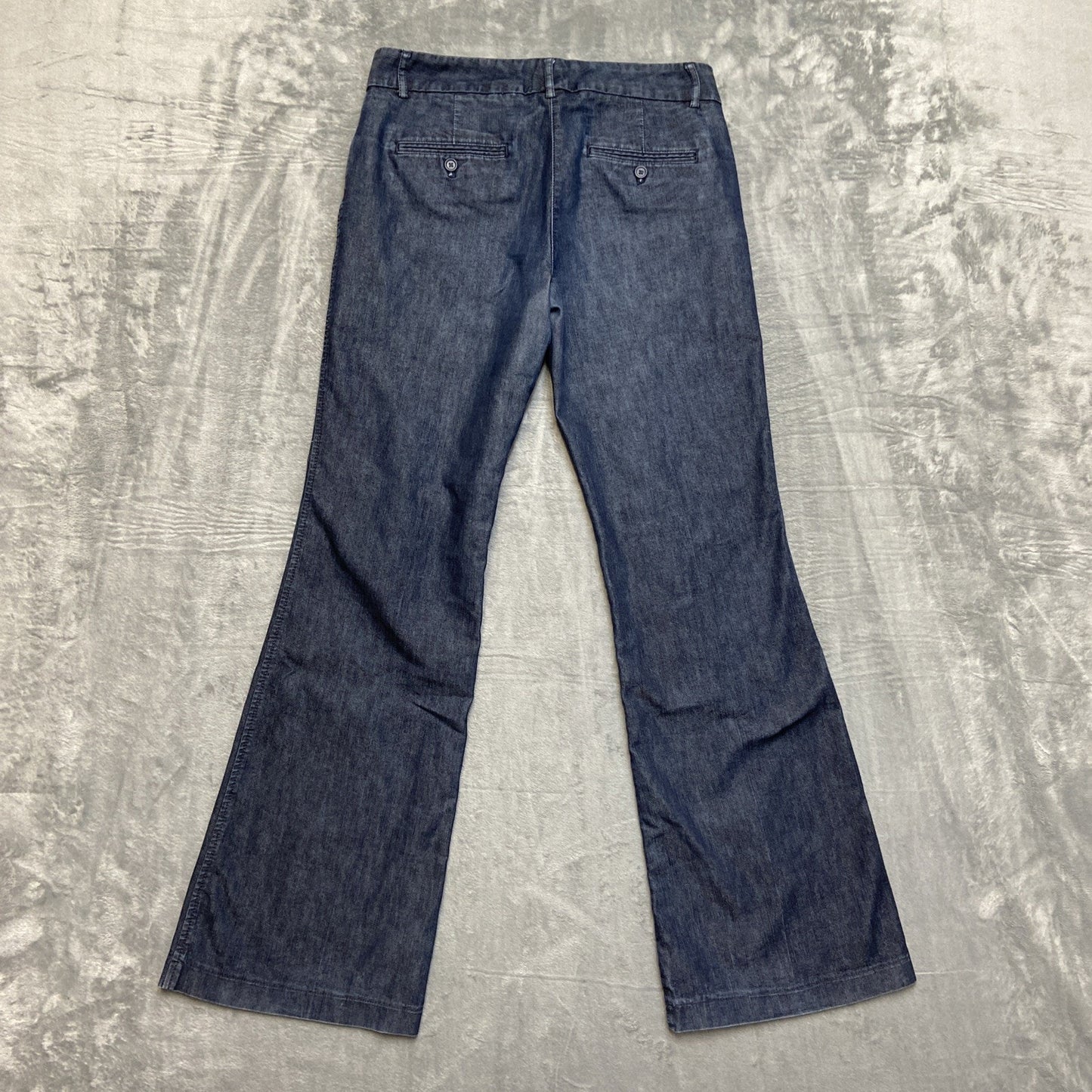 Express Editor Flared Denim Chino Pants Women's Size 8 Dark Blue Denim