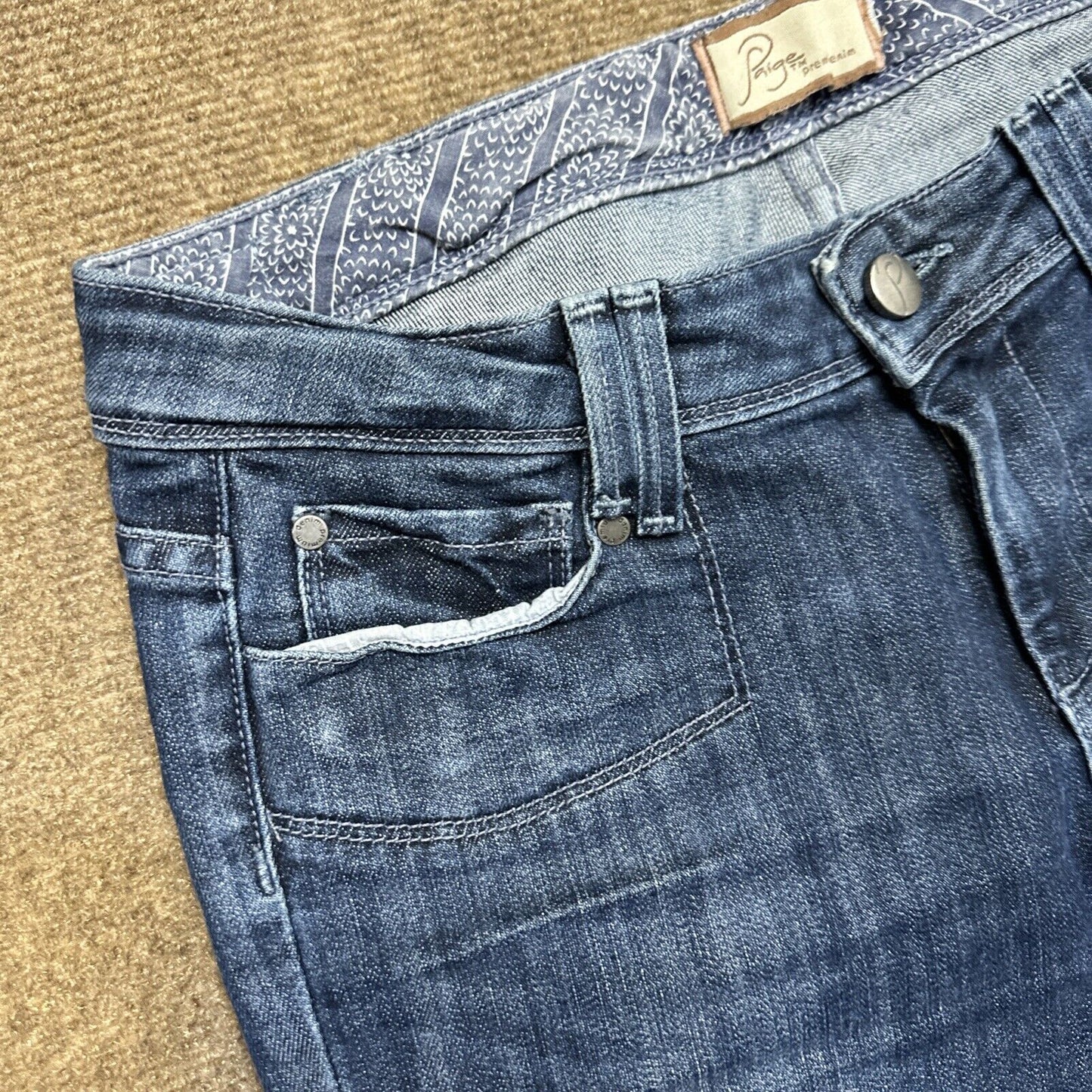 Paige Pacific Heights Bootcut Jeans Womens Sz 27 Blue Dark Wash Denim