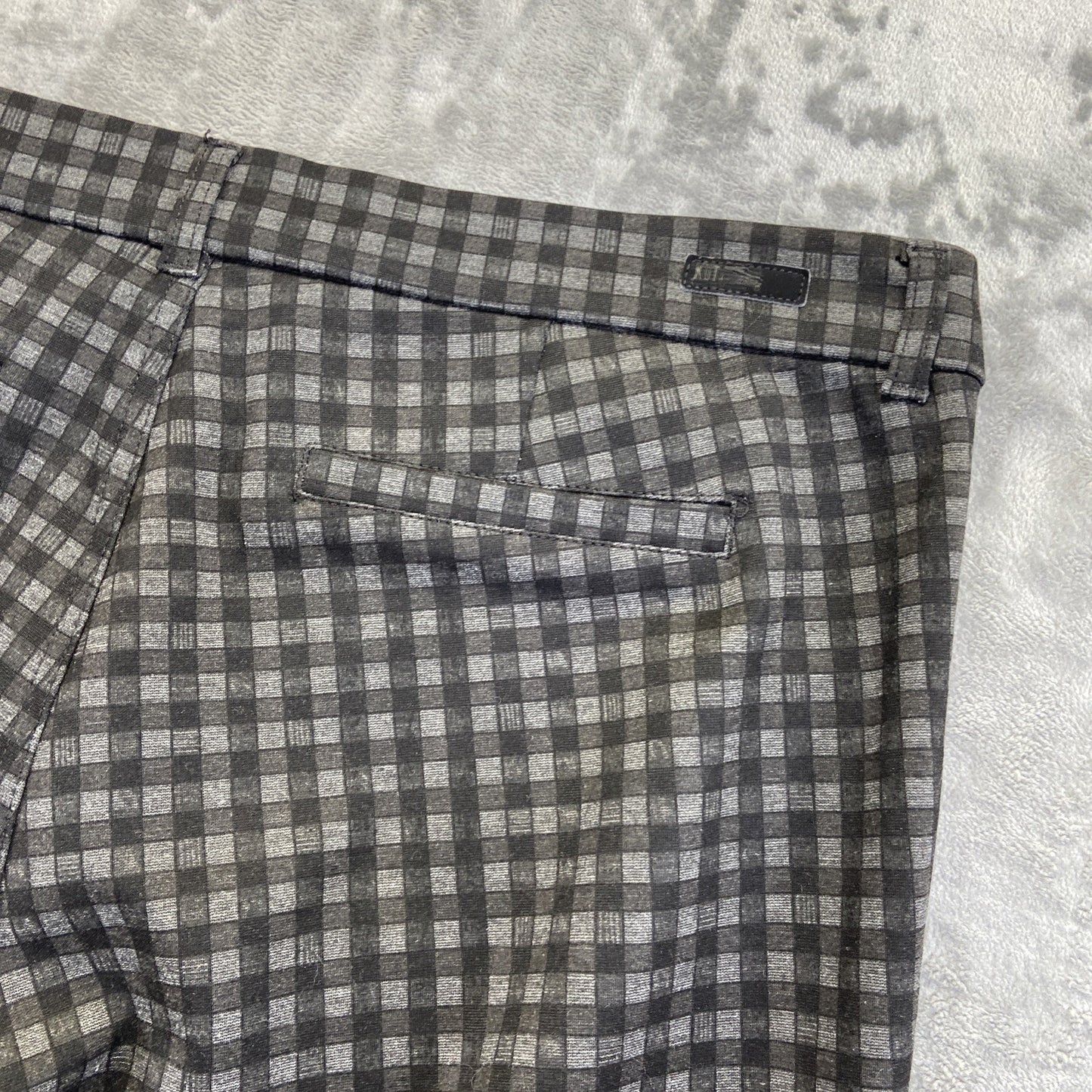 KUT From The Kloth Skinny Trousers Women's Size 14L Plaid Black Dress Pants