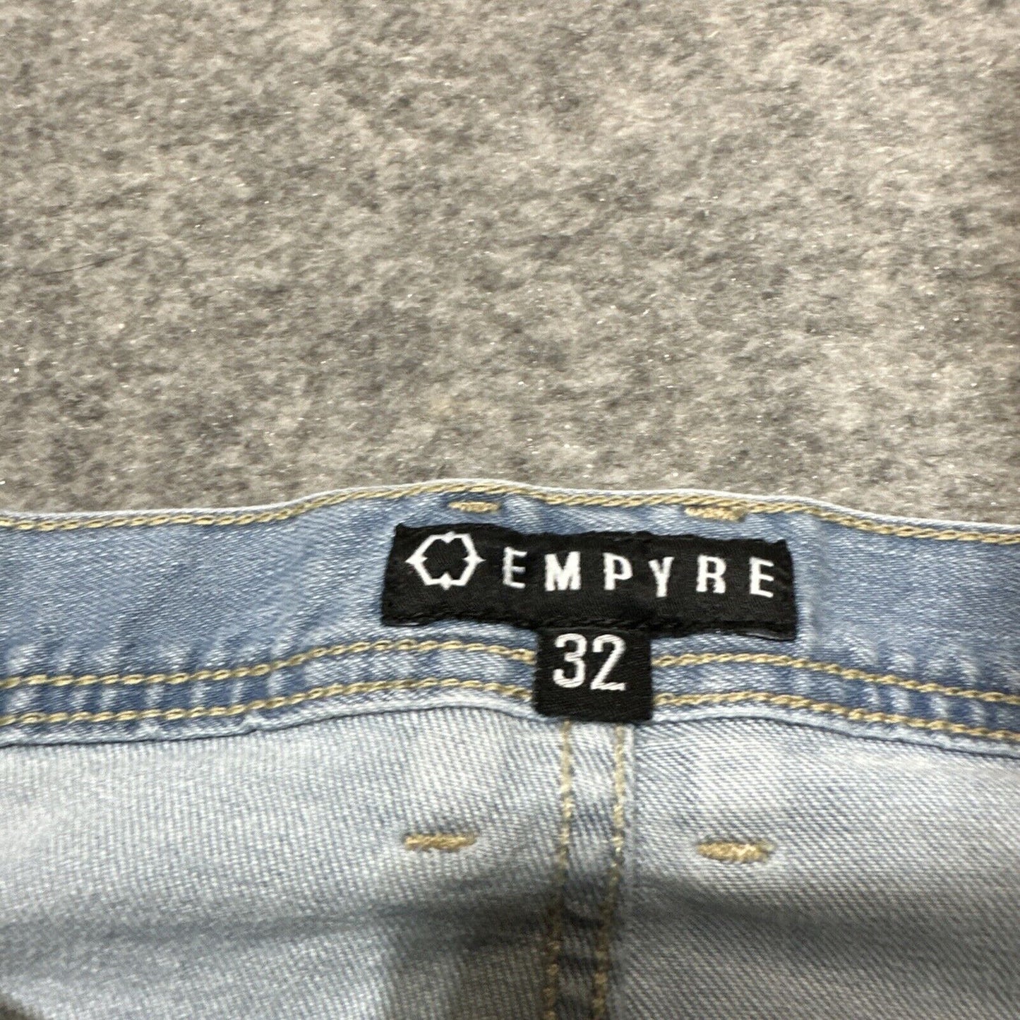 Empyre Verge Men's Distressed Skinny Jeans Size 32 Blue Light Wash Denim